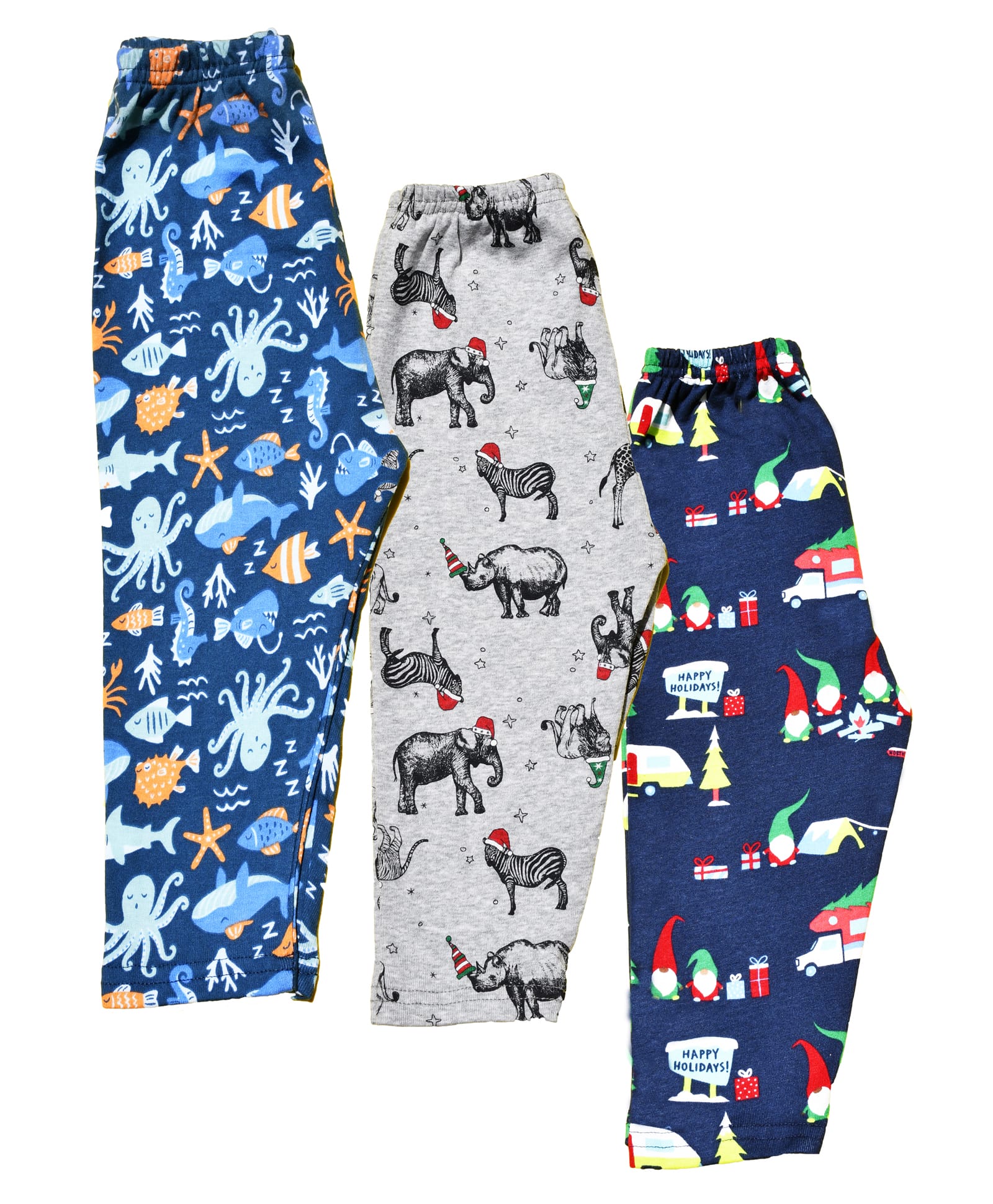 The little lookers Cotton Knit Pack Of 3 Animals Printed Pajamas - Multi Colour-image-45