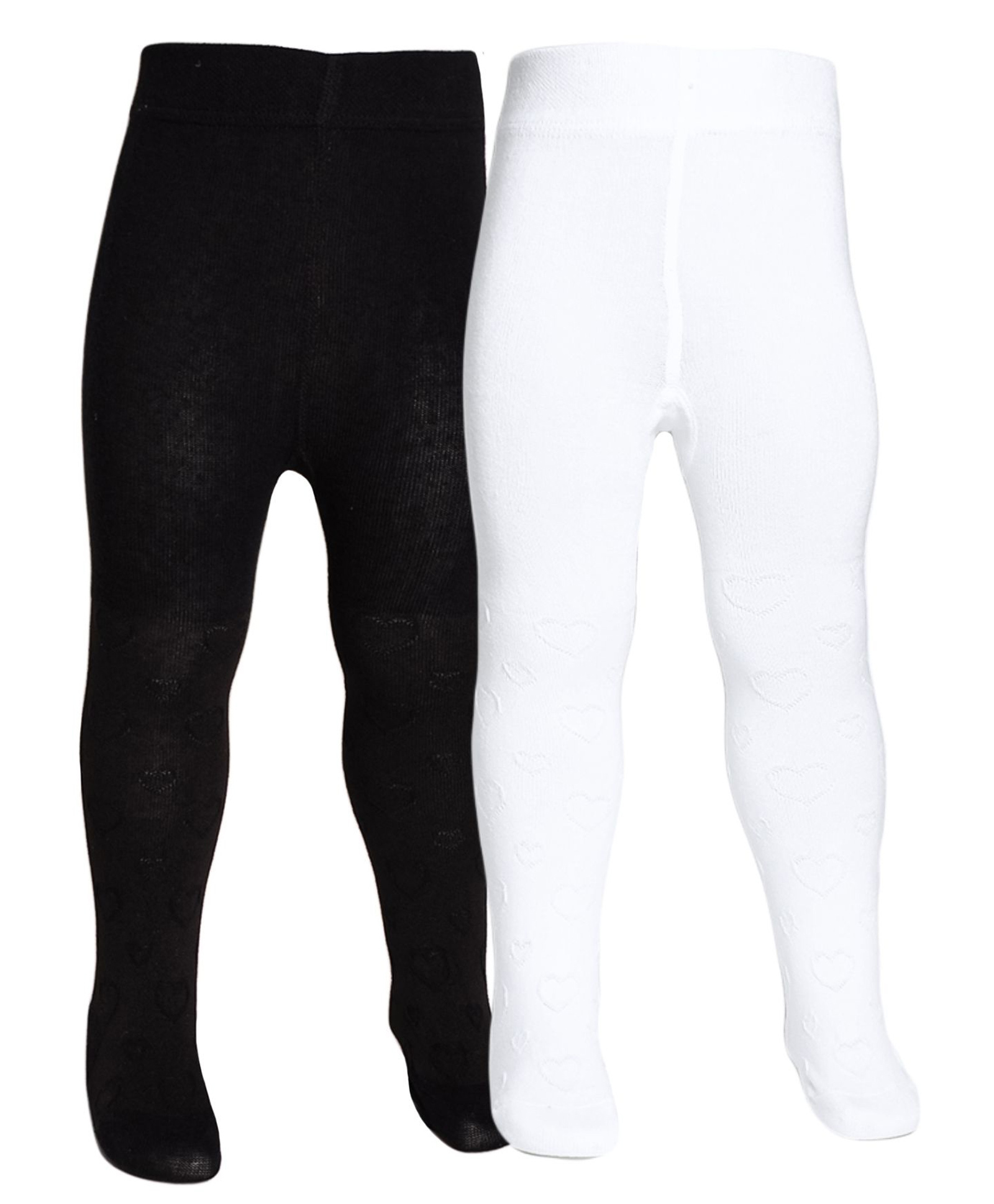 The little lookers Cotton Knit Pack Of 2 Solid Stockings - Black & White-picture-24