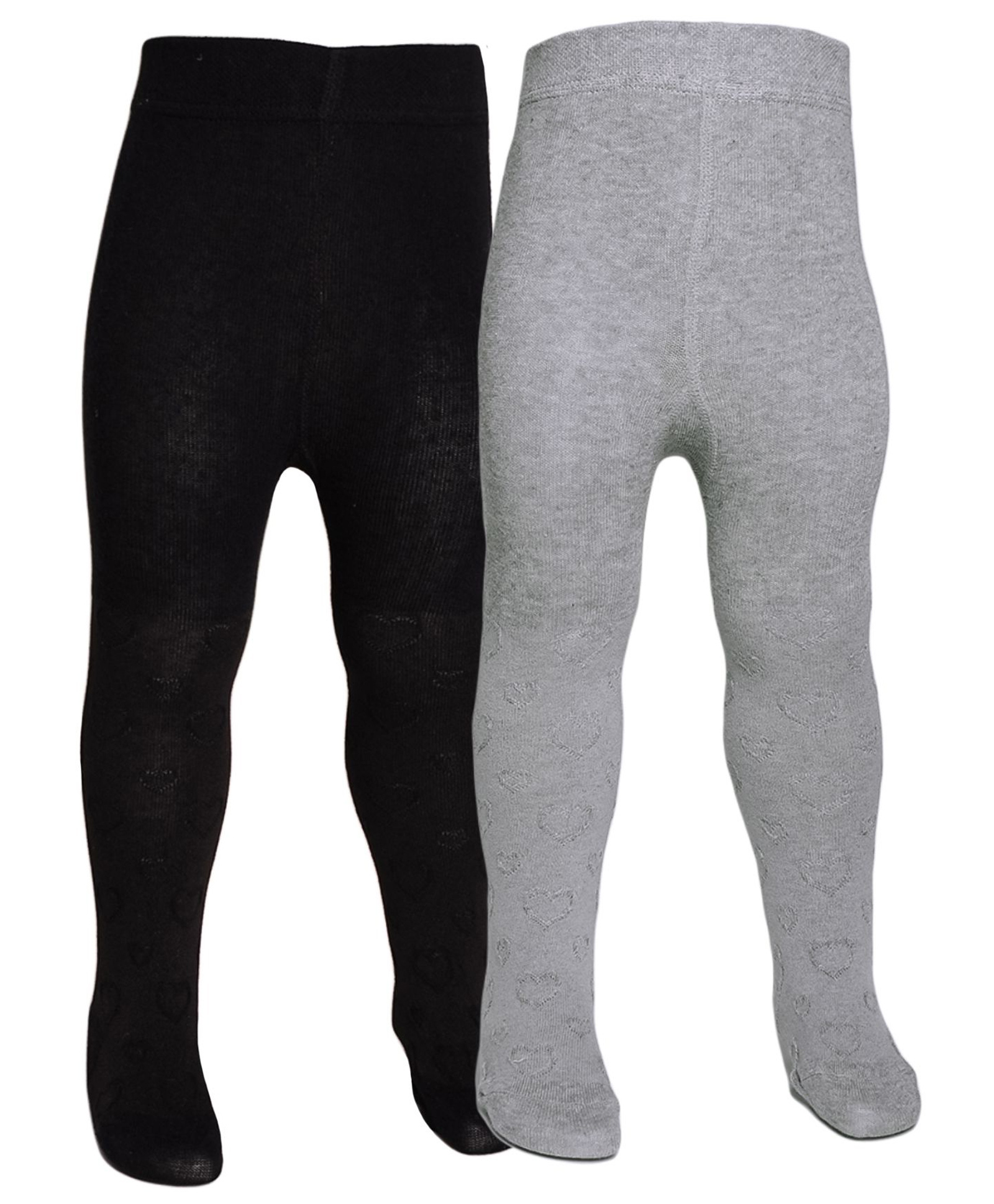 The little lookers Cotton Knit Pack Of 2 Solid Stockings - Black & Grey-picture-16