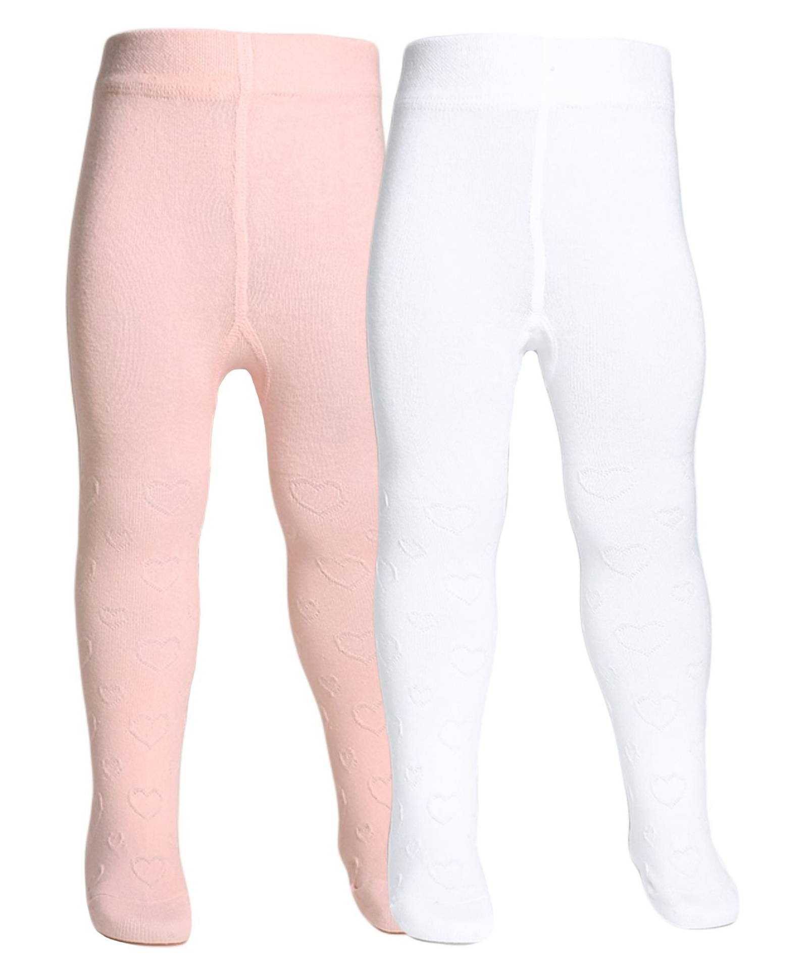 The little lookers Cotton Knit Pack Of 2 Solid Stockings - White & Baby Pink-picture-11