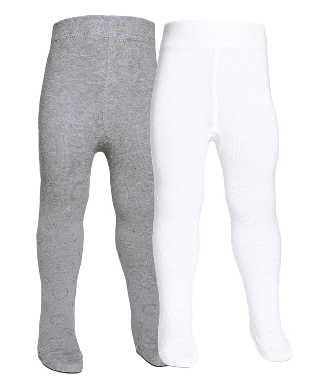 The little lookers Cotton Knit Pack Of 2 Solid Stockings - White & Grey-image-48