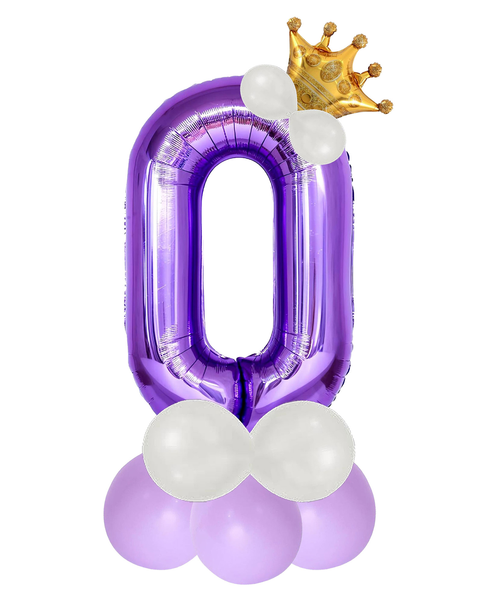 Décor Mantra 32 Inch Number Foil Balloon 0 For birthday Decorations Item Kit Set-Purple Color-Pack of 14-image-2