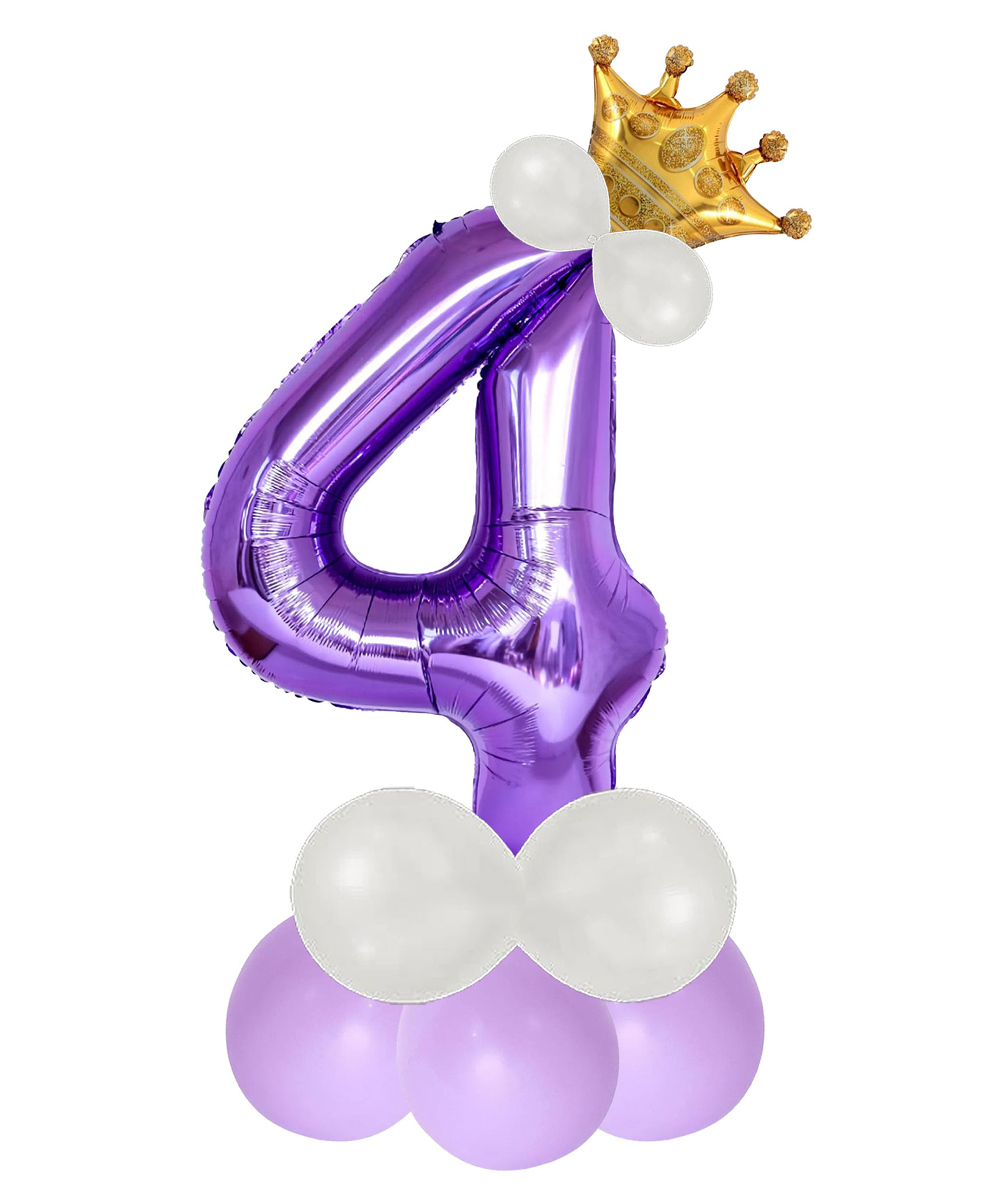 decor mantra Décor Mantra 32 Inch Number Foil Balloon 4 For birthday Decorations Items Kit Set-Purple Color-Pack of 14-picture-12