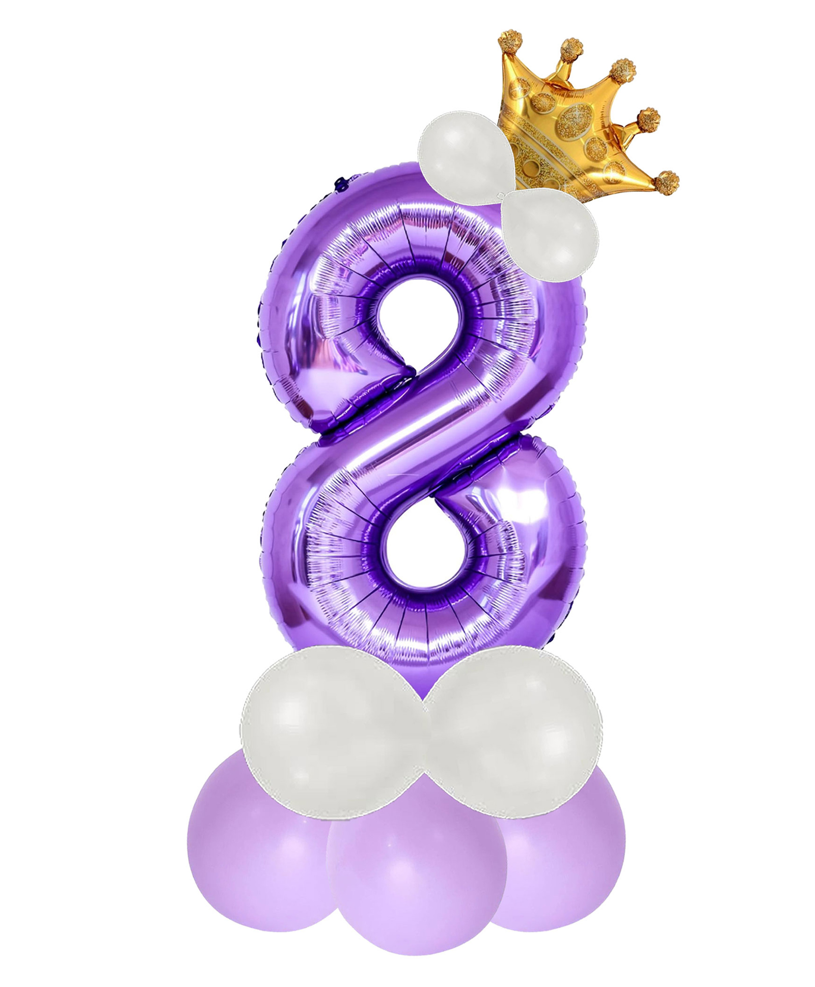 decor mantra Décor Mantra 32 Inch Number Foil Balloon 8 For birthday Decorations Items Kit Set-Purple Color-Pack of 14-picture-17