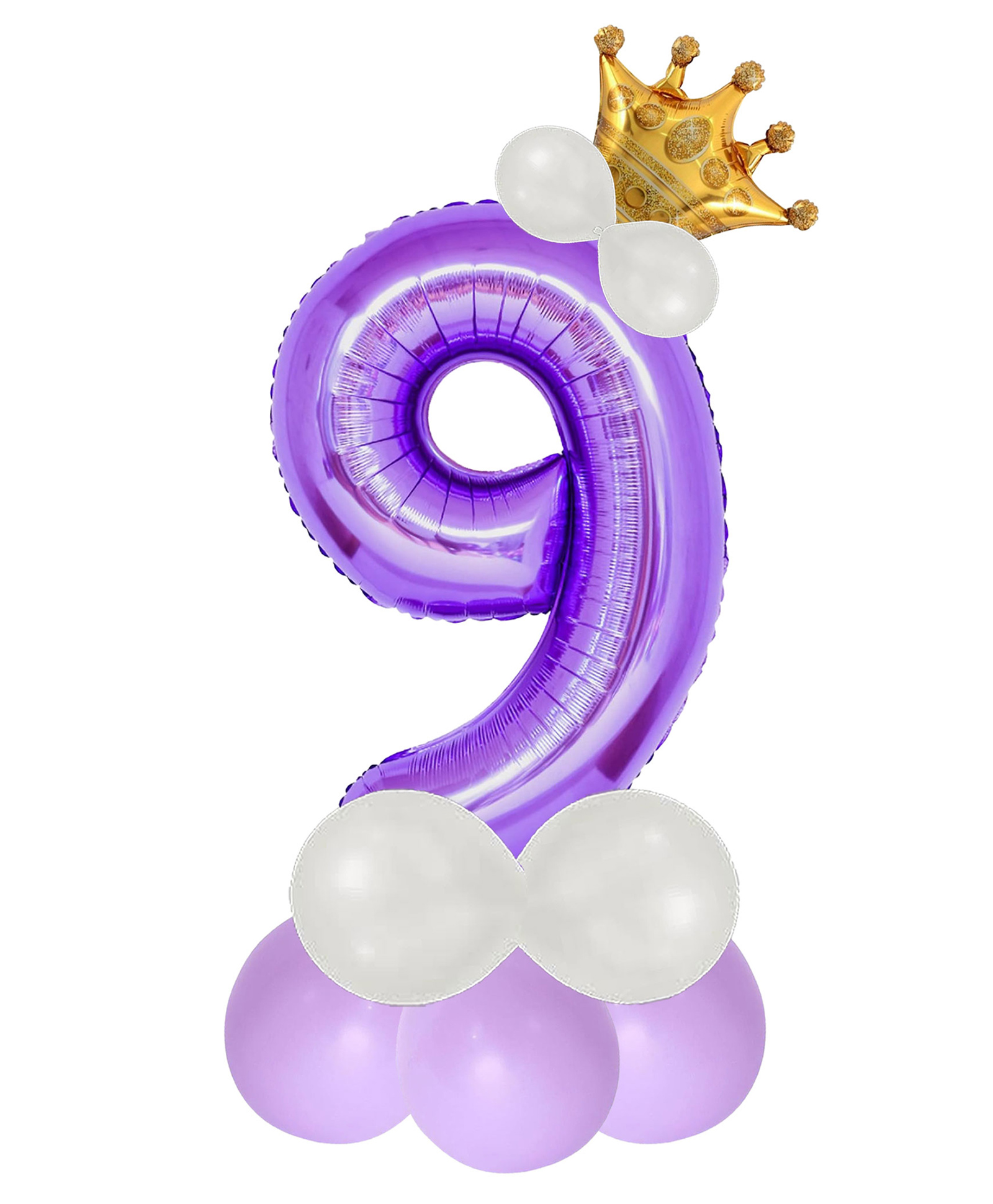 Décor Mantra 32 Inch Number Foil Balloon 9 For birthday Decorations Items Kit Set-Purple Color-Pack of 14-image-44