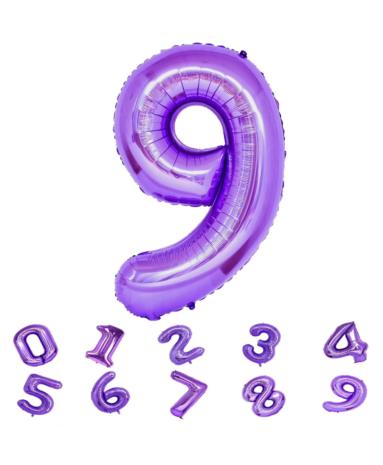 Décor Mantra 32 Inch Number Foil Balloon 9 For birthday Decorations Items-Purple Color-Pack of 1-image-40