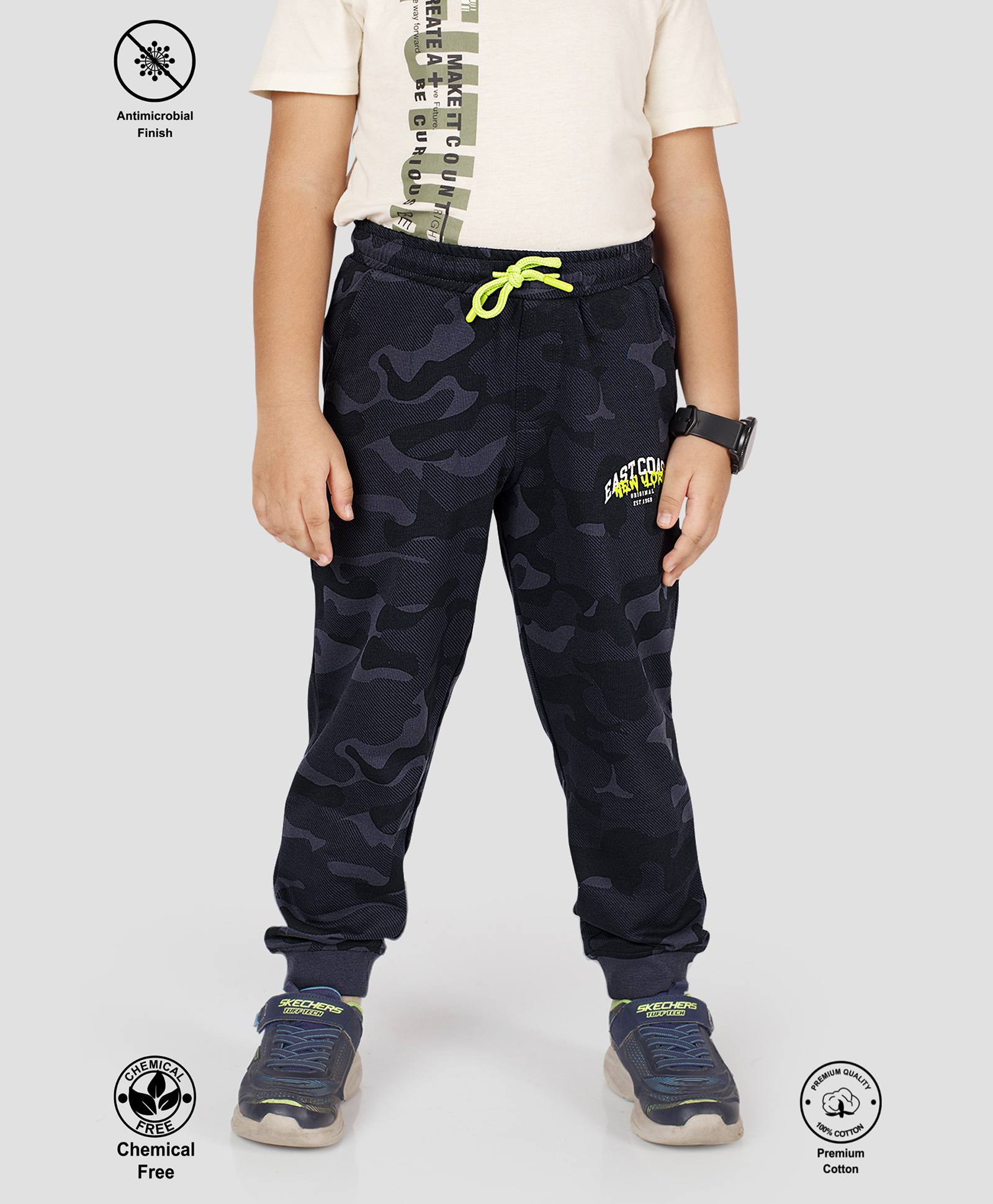 TRESNOVA 100% Premium Cotton Knit Camouflage Printed Track Pants - Multi Colour-picture-14
