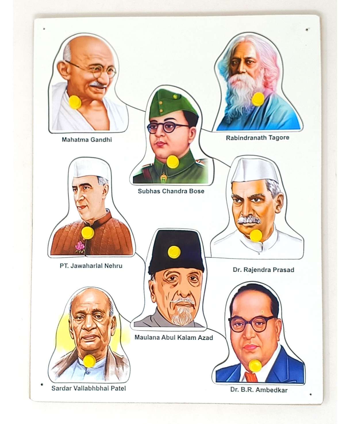 A&A Kreative Box Wooden Educational Peg Puzzle - Great Men Of India (8Pc )-picture-22