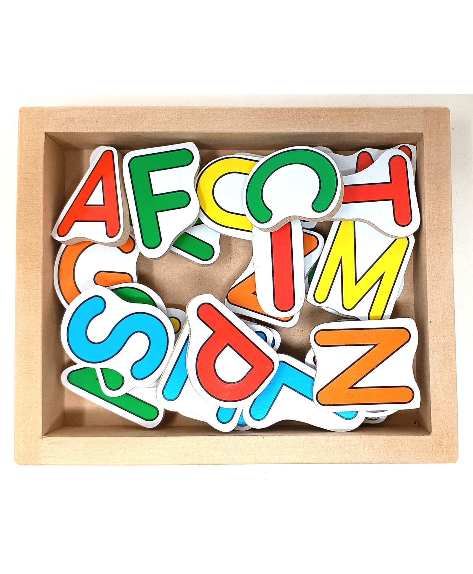 A&A Kreative Box Educational Wooden Magnetic Alphabets with Wooden Tray (26 Pcs)-image-11