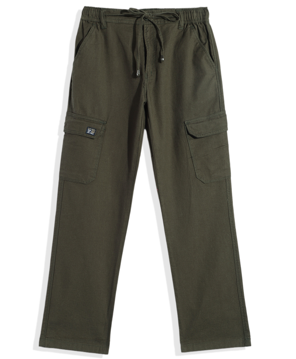 CAVIO Cotton Woven Solid Cargo Pants - Dark Green-picture-15