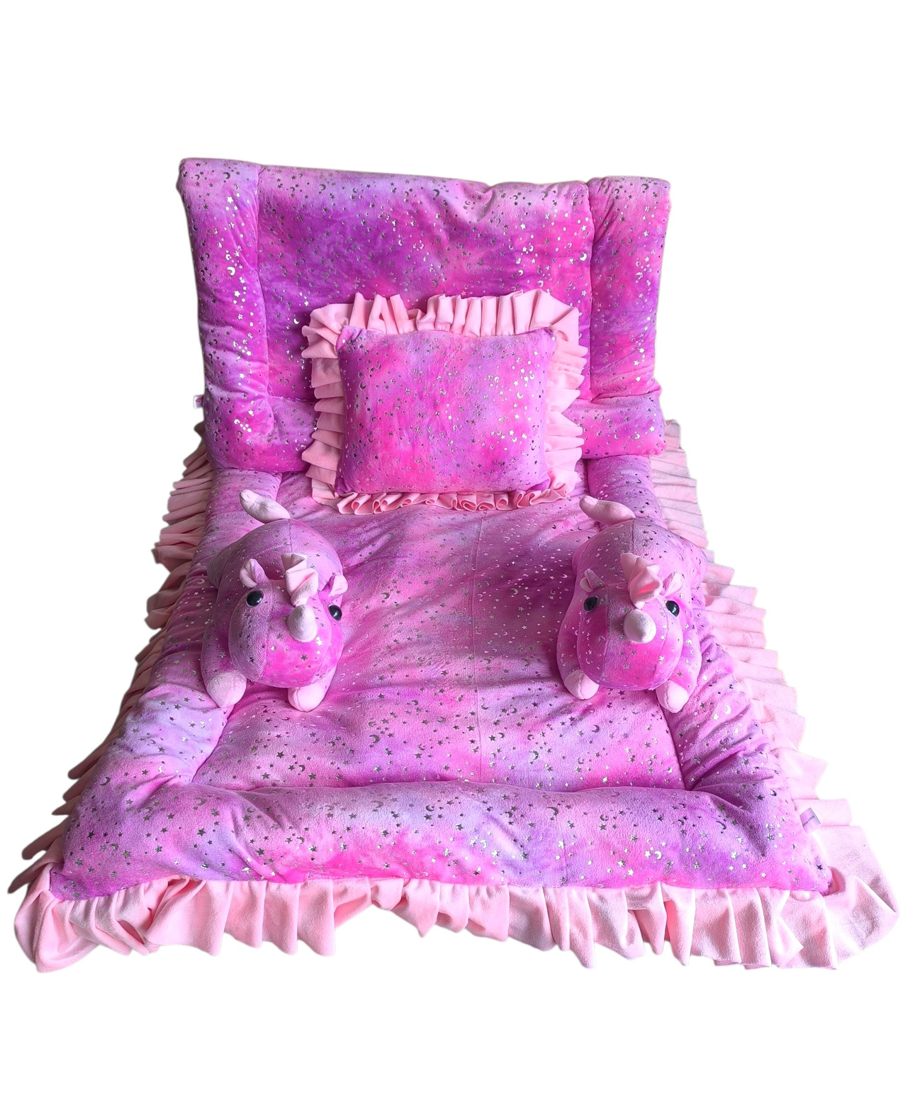 safe n cute baby Sleeping 5 Items Bedding Set with Two Unicorn -Pink-image-42