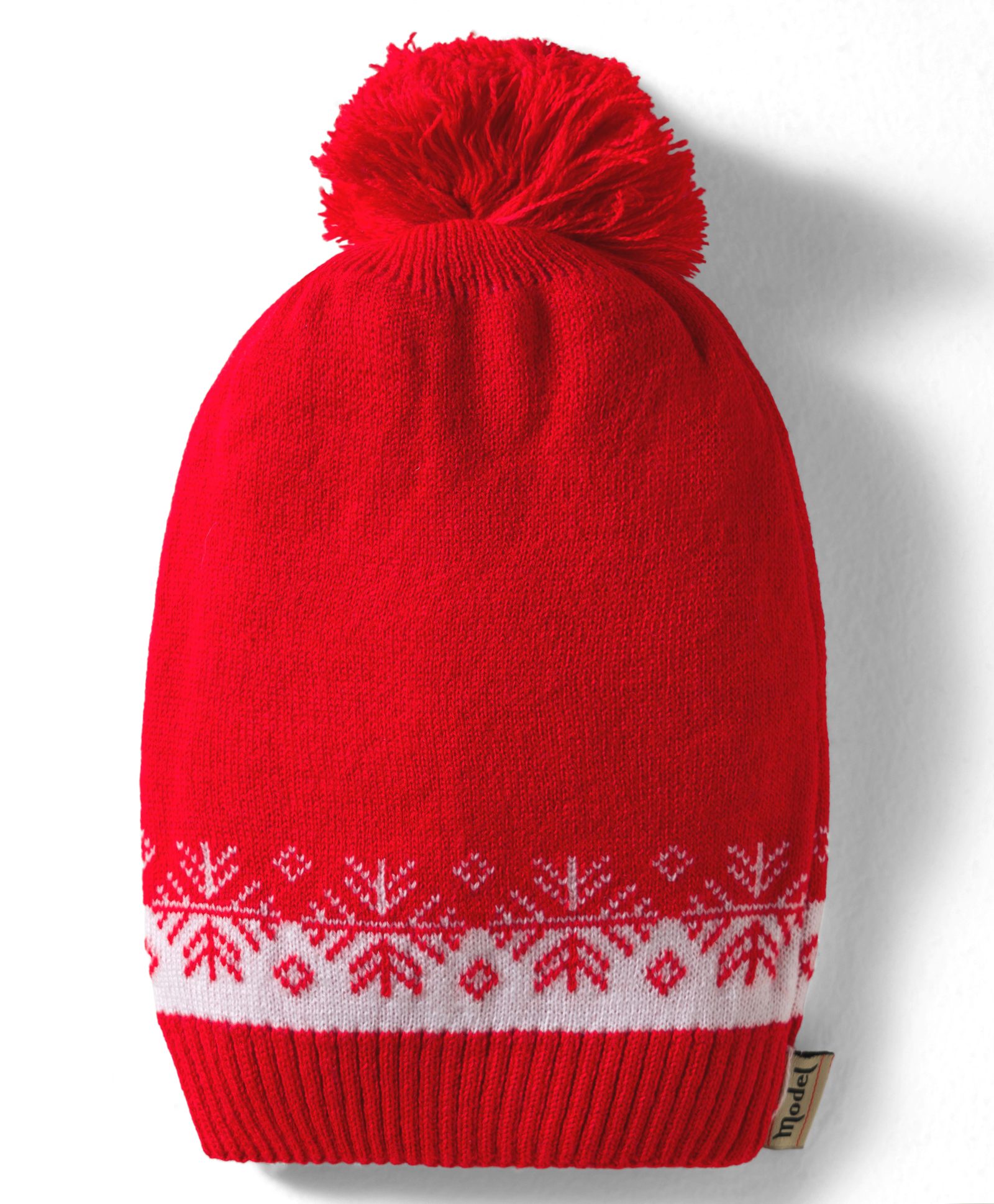 Model Knitted Designed Winter Cap Red - Diameter 7 cm-picture-22