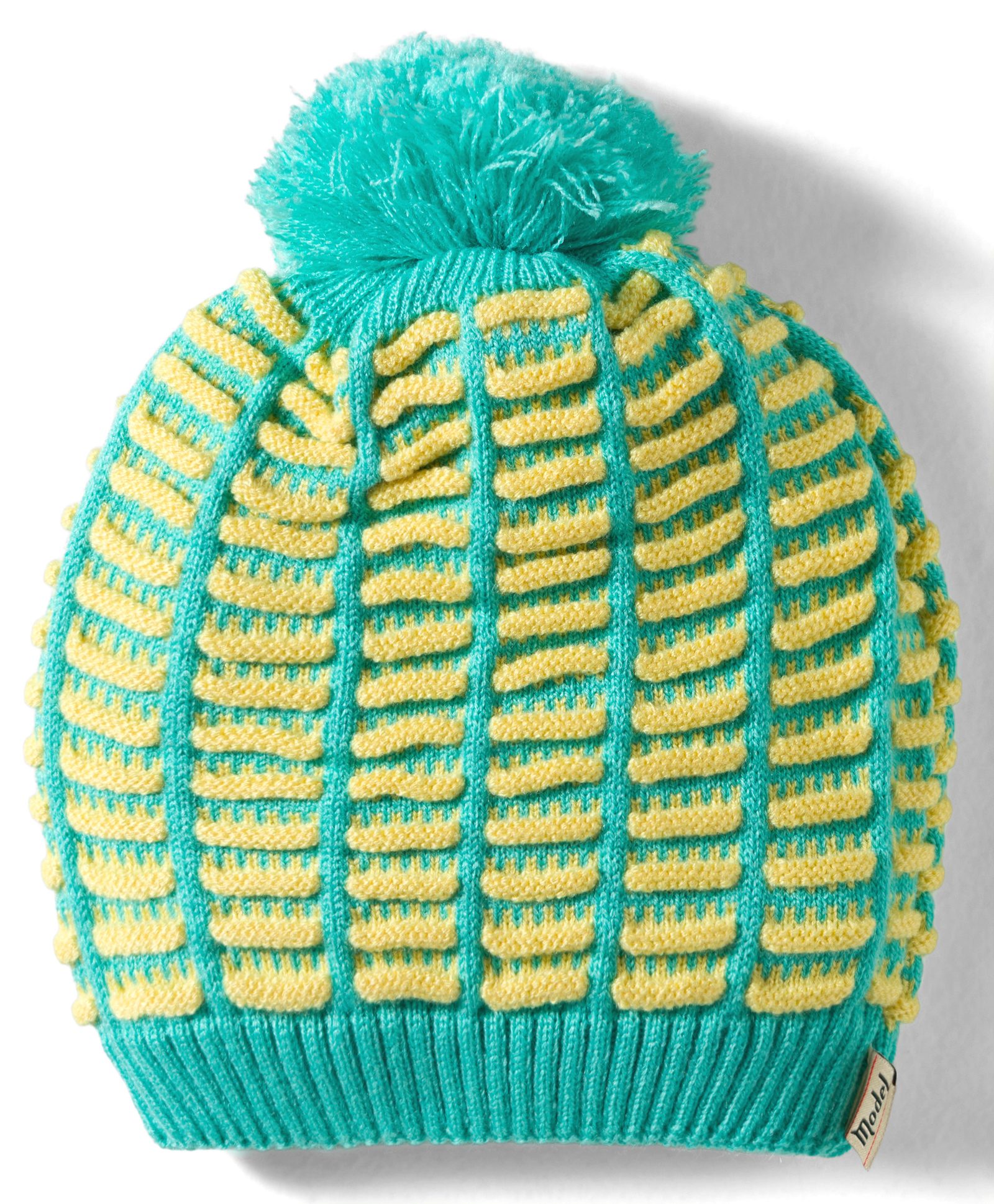 Model Knitted Striped Winter Cap Sea Green - Diameter 7 cm-picture-28