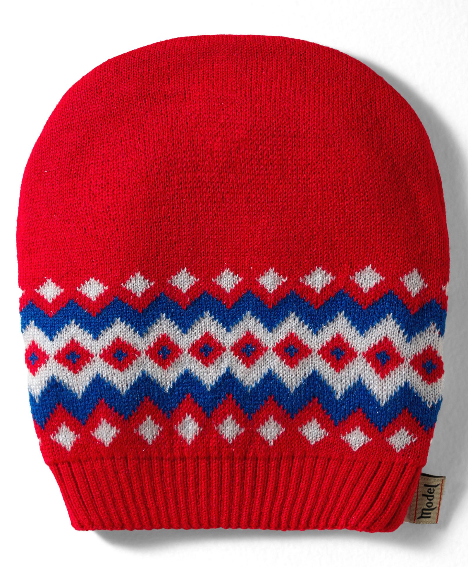 Model Knitted Designed Winter Cap Red - Diameter 7 cm-picture-26