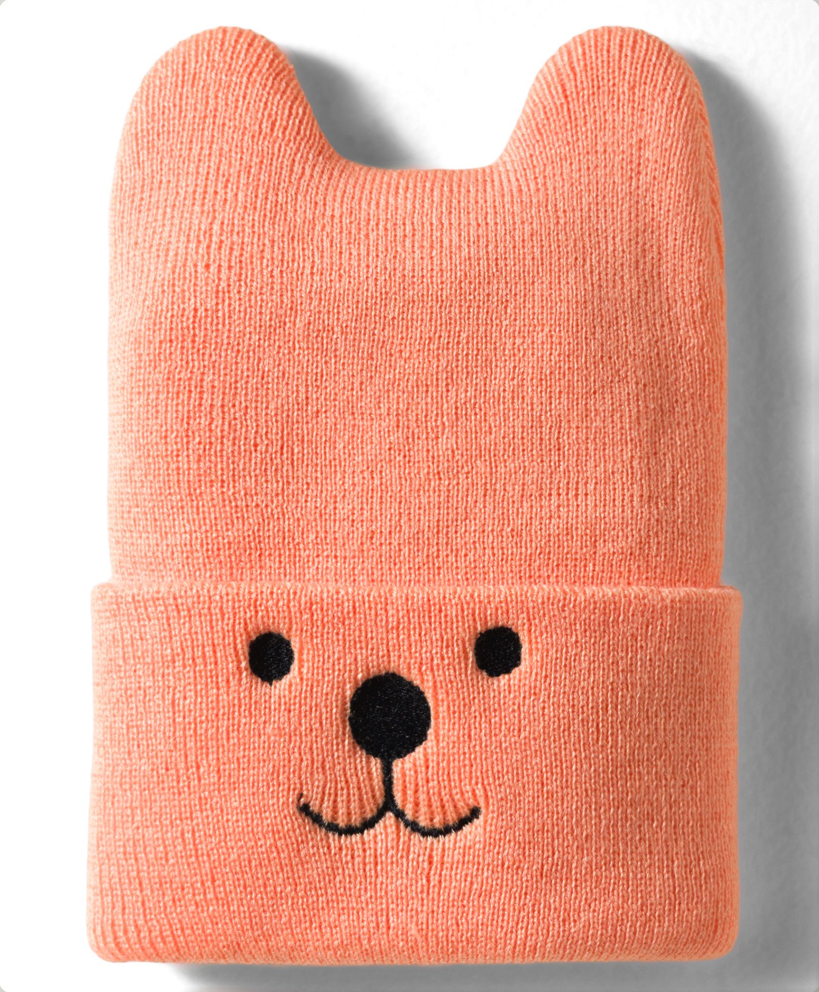 Model Knitted Animal Embroidered Winter Cap Light Orange - Diameter 7 cm-picture-20