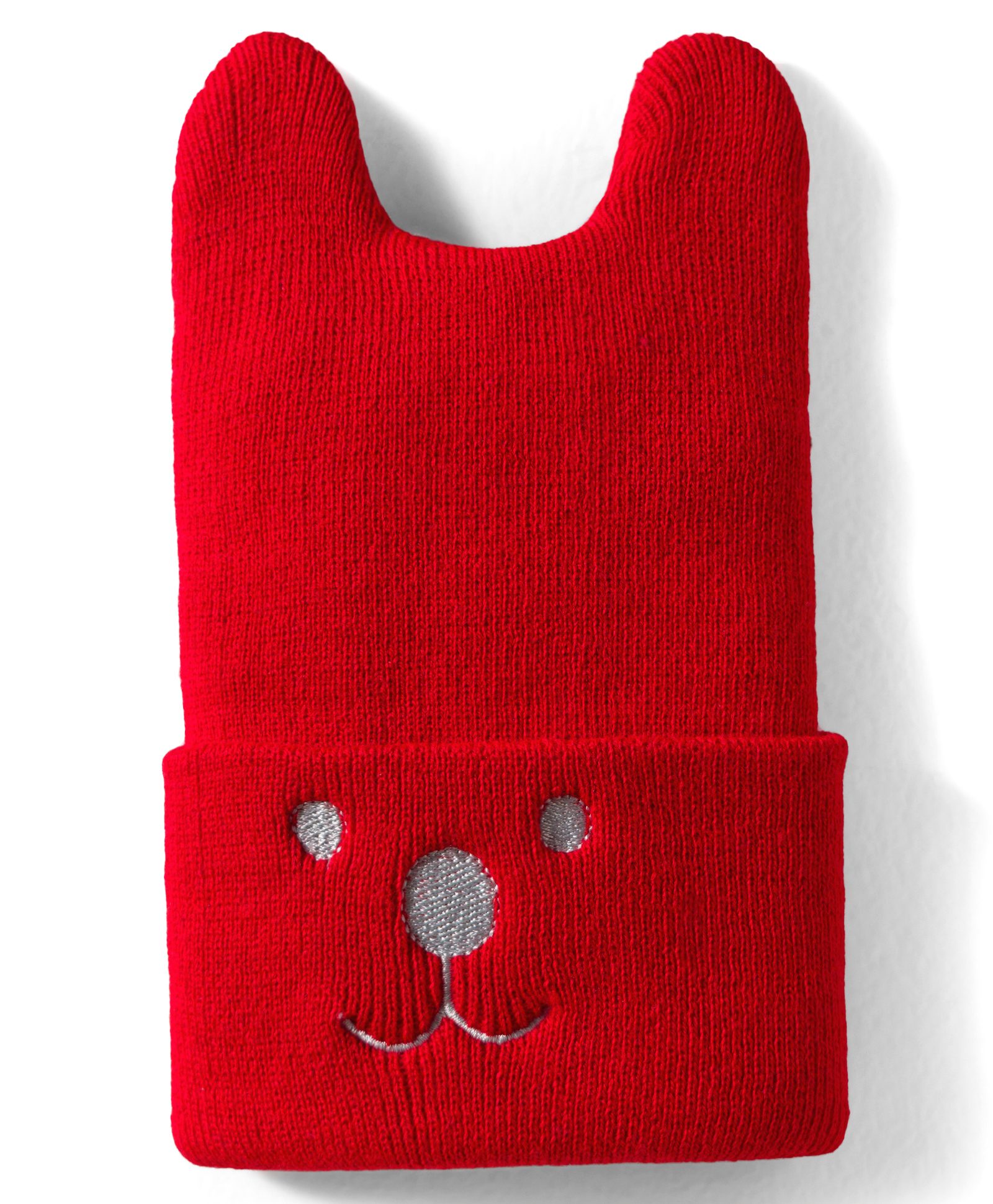 Model Knitted Animal Embroidered Winter Cap Red - Diameter 7 cm-picture-29