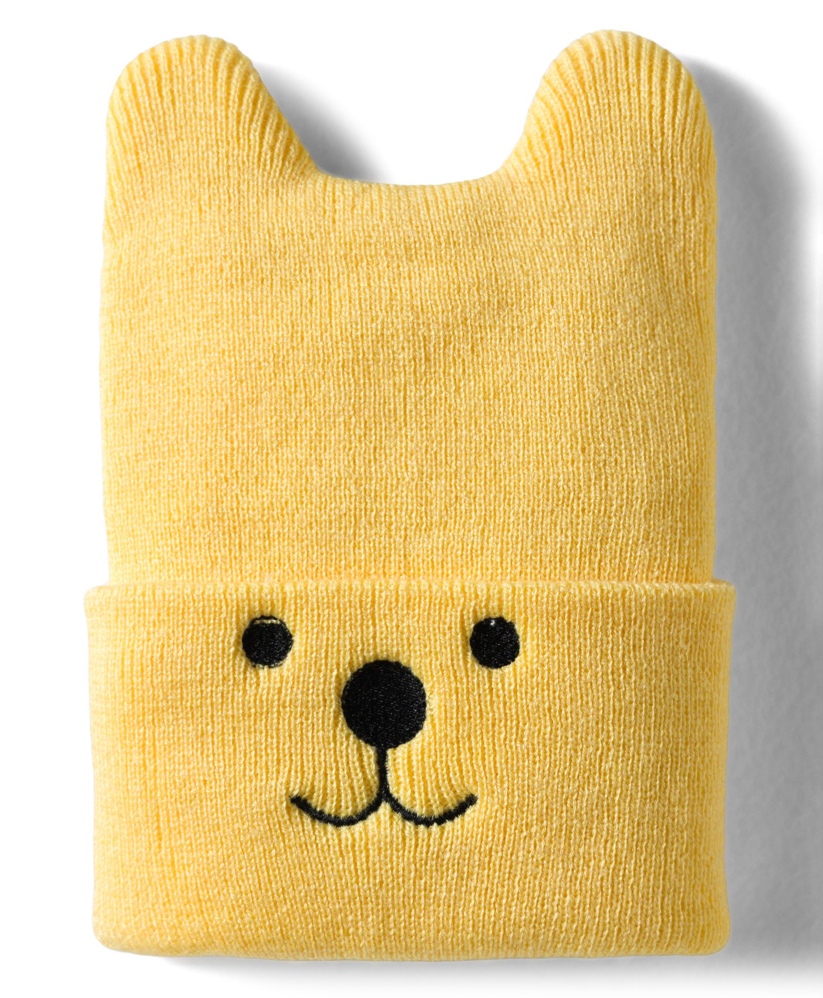Model Knitted Animal Embroidered Winter Cap Lemon Yellow - Diameter 7 cm-picture-19