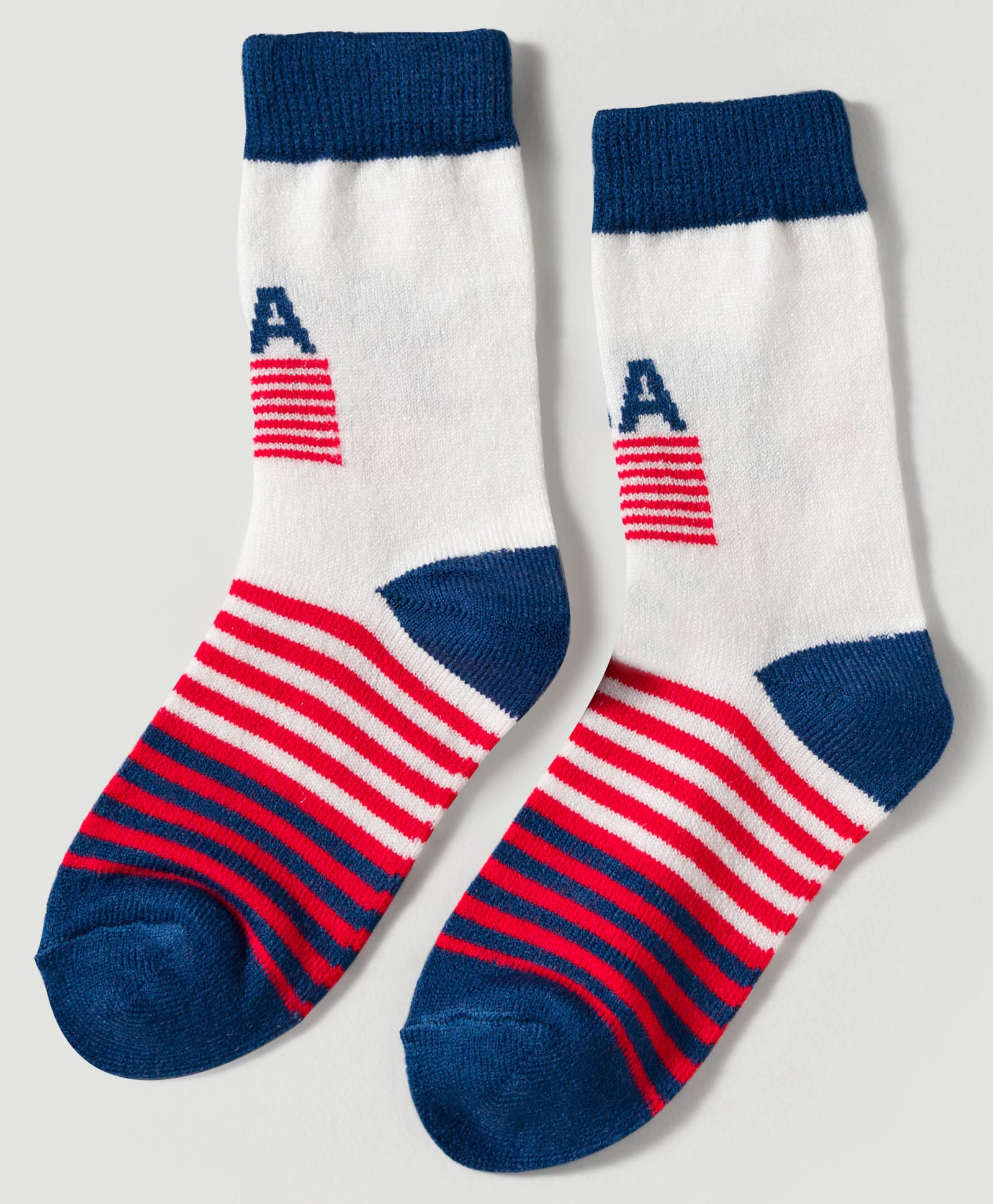 Model Knit Winterwear Socks With Stripe Design - Navy Blue & White-picture-26