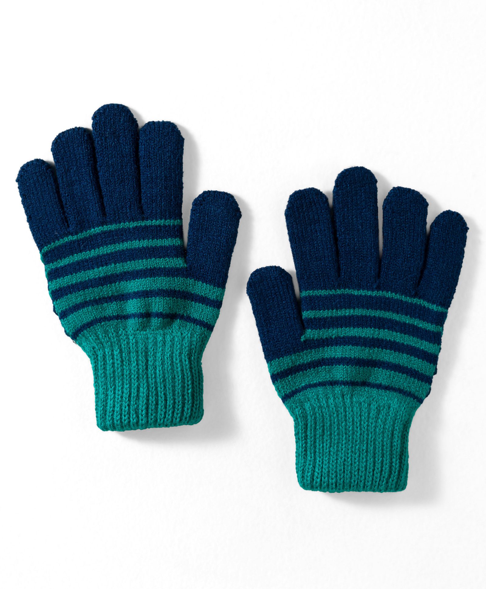 Model Knitted Striped Gloves - Navy Blue-picture-14