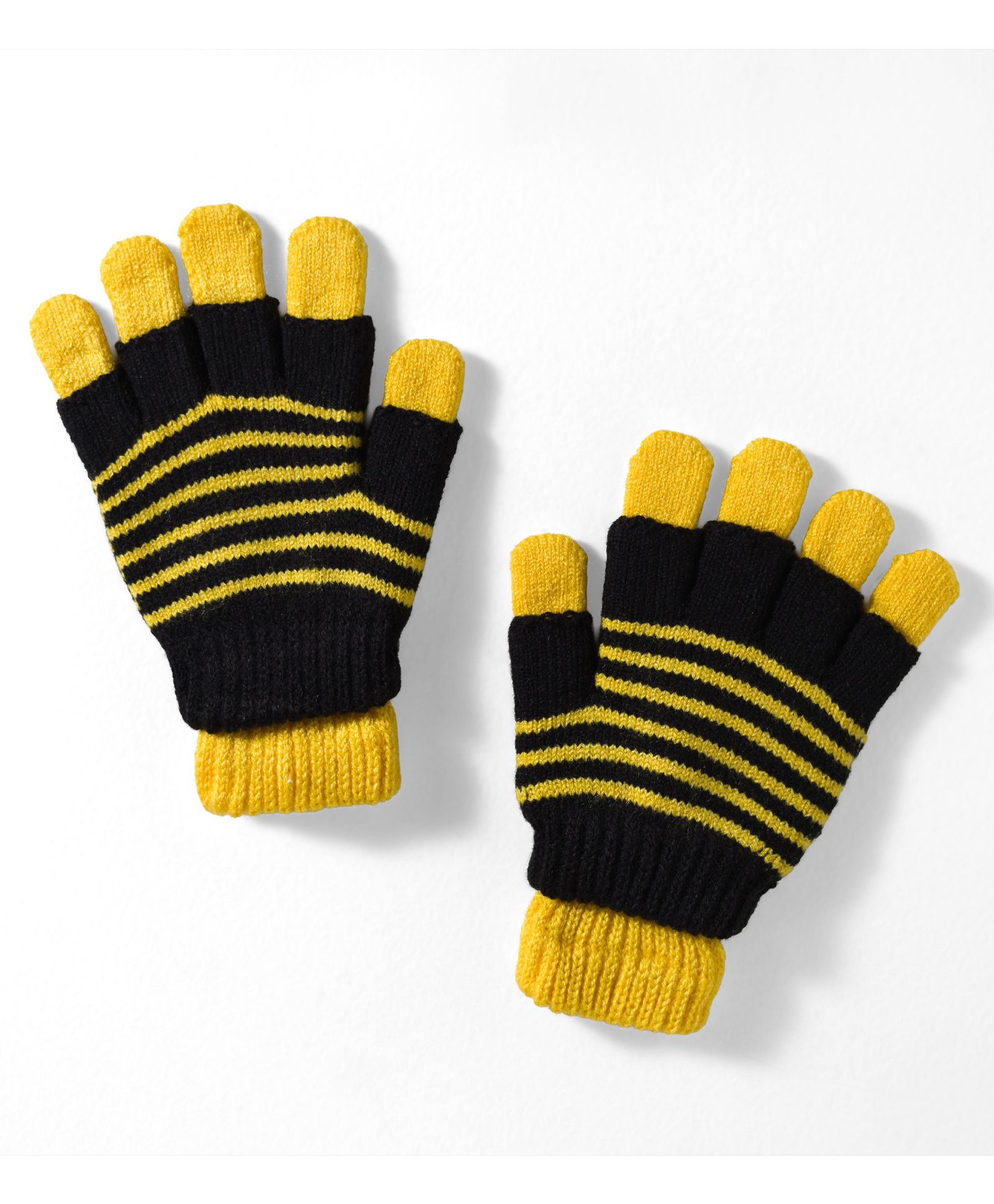 Model Knitted Striped Gloves - Yellow-picture-36