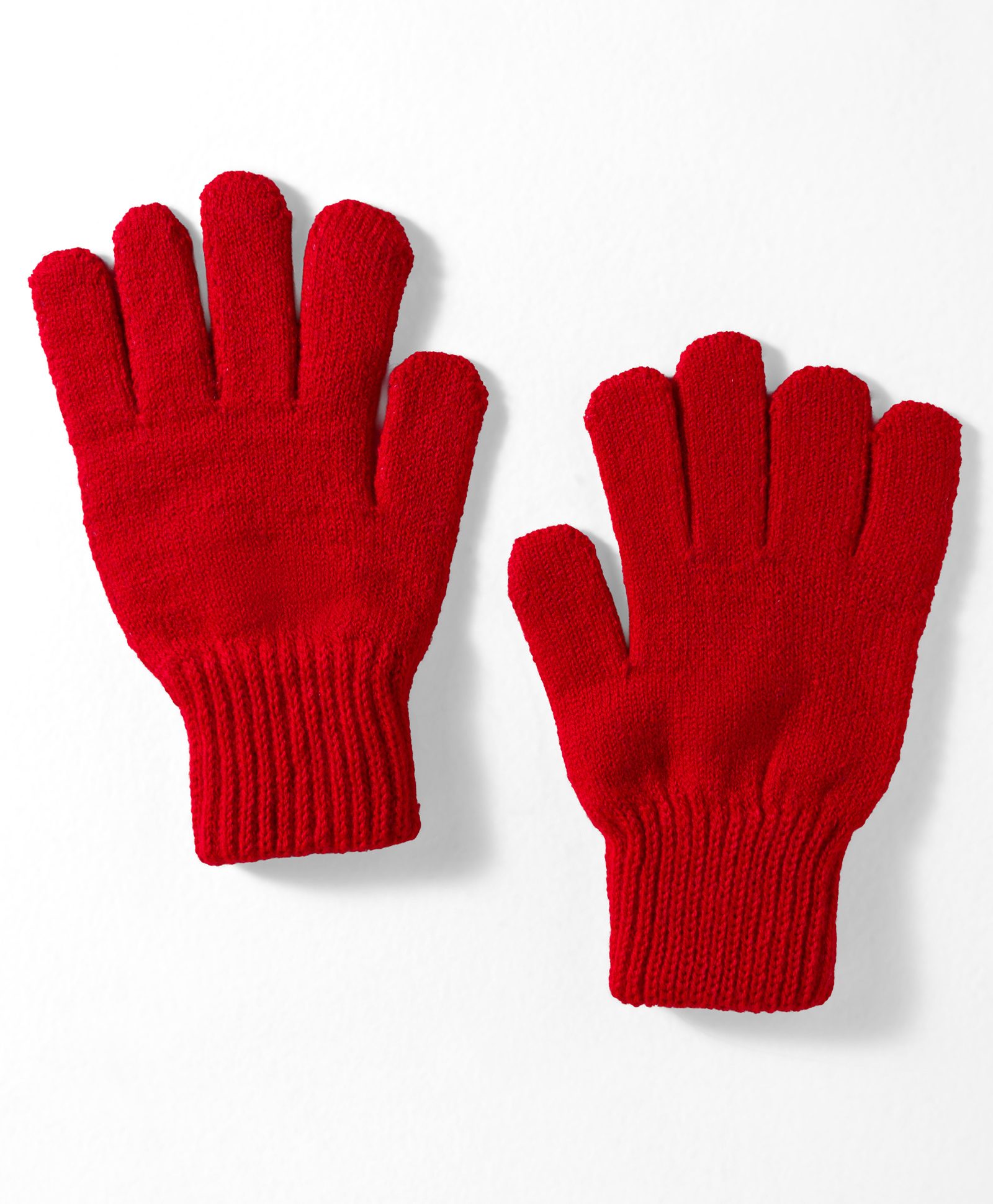 Model Knitted Solid Gloves - Red-image-12