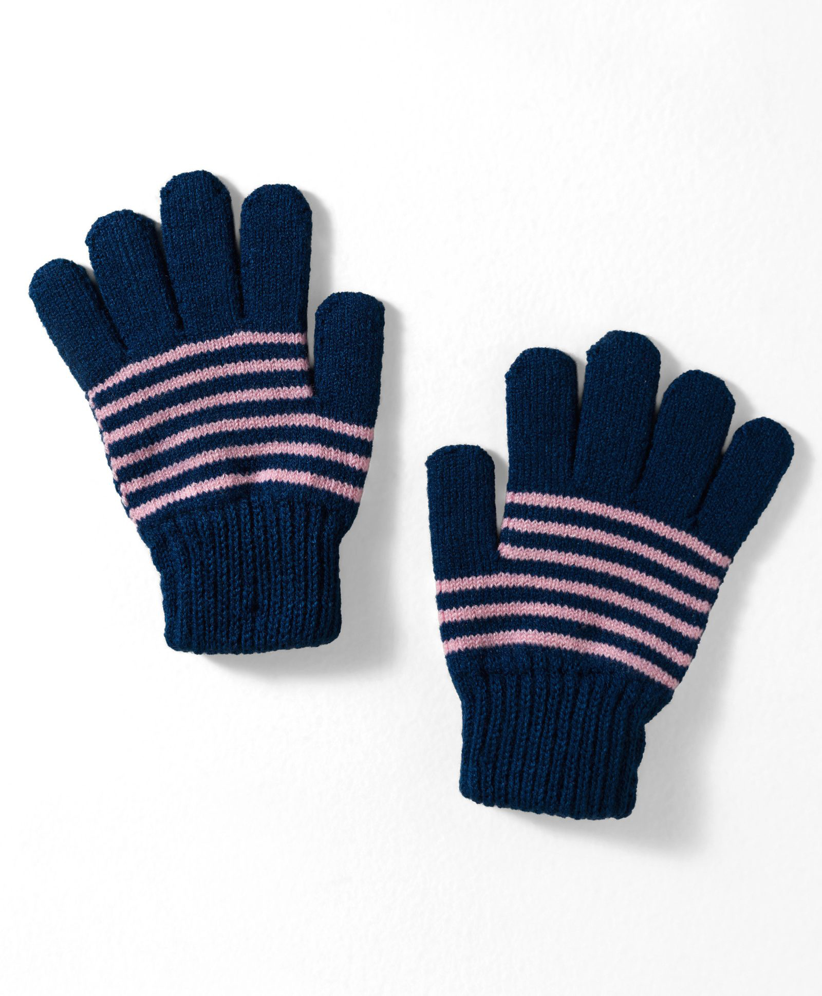 Model Knitted Striped Gloves - Navy Blue-picture-37