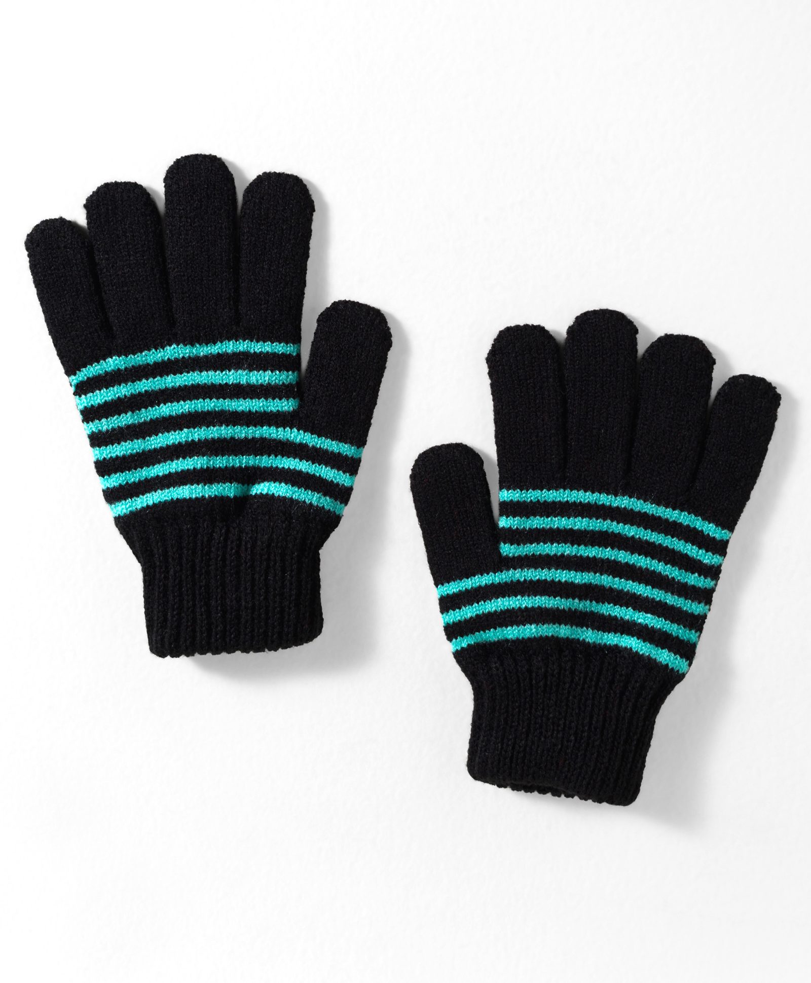 Model Knitted Striped Gloves - Black-picture-40