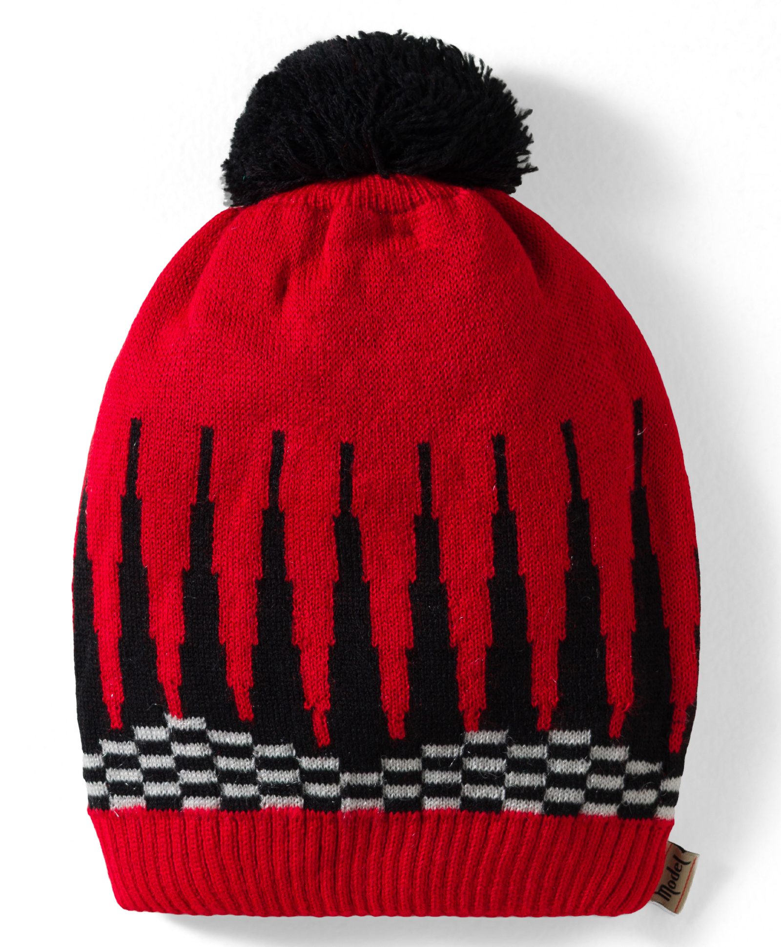 Model Knitted Designed Cap Red - Diameter 9 cm-picture-23