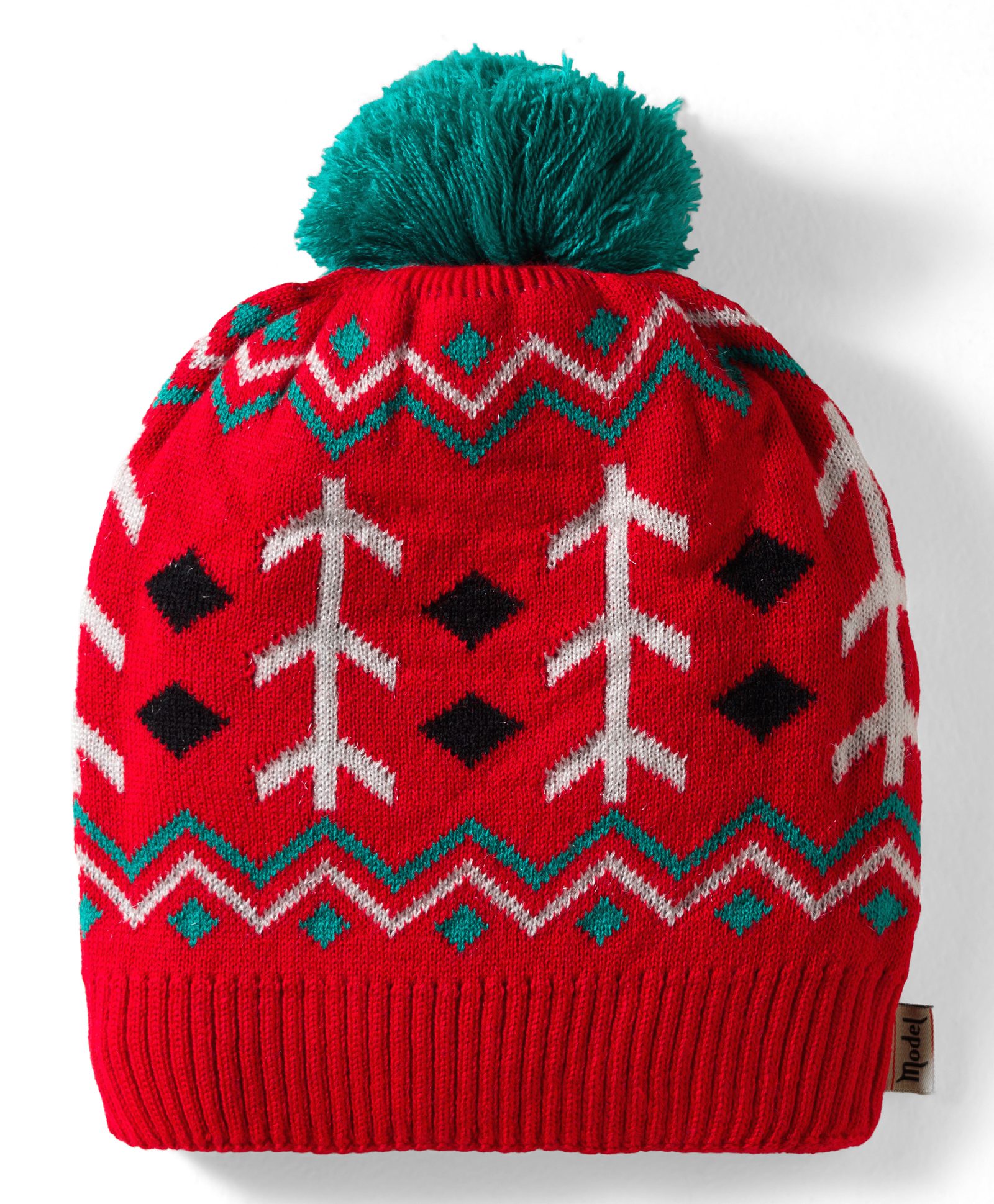 Model Knitted Tree Designed Winter Cap Red - Diameter 9 cm-picture-21