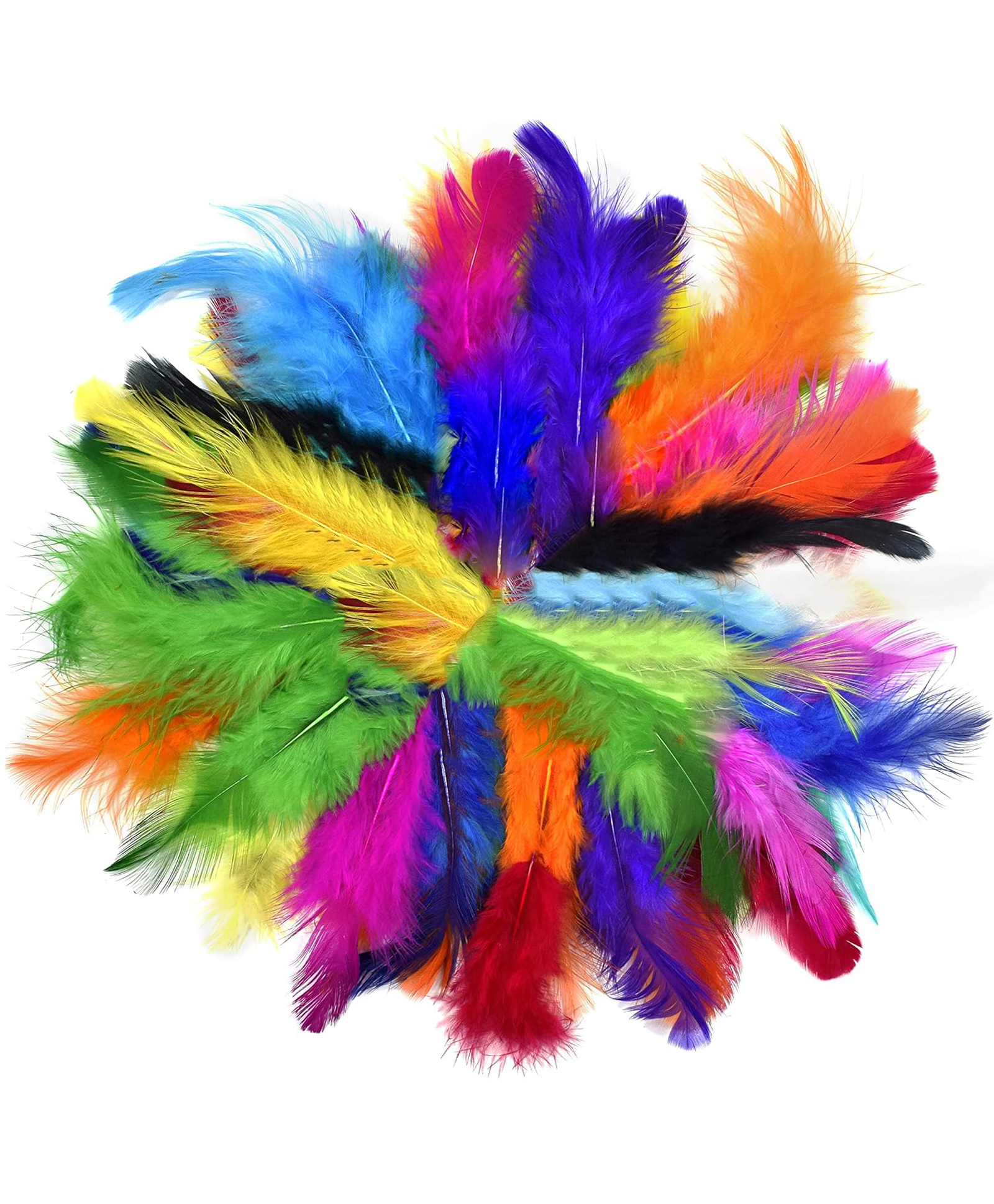 Asian Hobby Crafts Natural Dyed Feathers,for Craft Project, Hobby Creation and Dream Catcher Making for Decorations and Art Projects | 80 Pieces - Multicolor-image-32