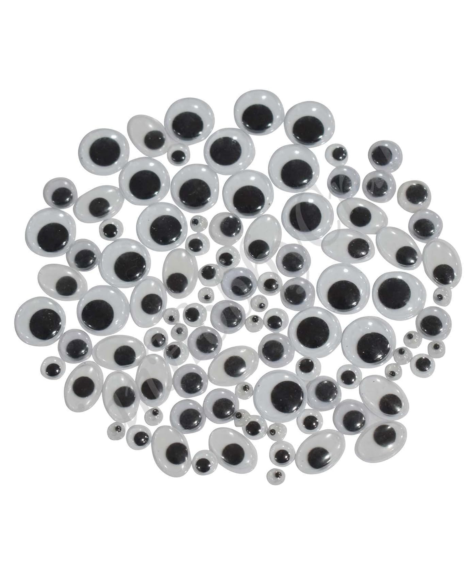 Asian Hobby Crafts Googly Moving Eyes Black & White - 100 pcs (Assorted)-image-7