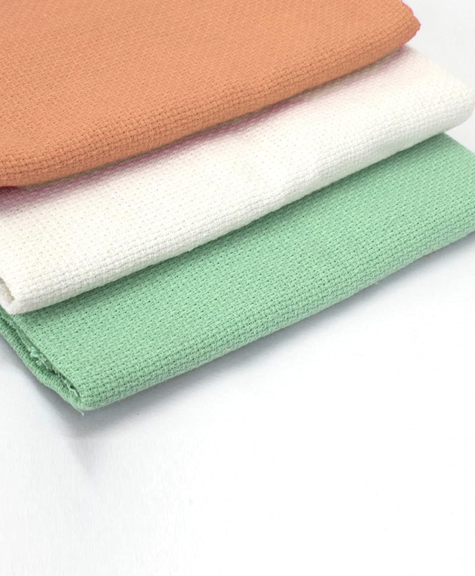 Asian Hobby Crafts Matty Fabric for Embroidery, Cross Stitch, and Knitting, Sewing Fabric,DIY Cross Stitch Projects, (Size:16x20cm, 3 Color-Peach, White and Teal)-image-20