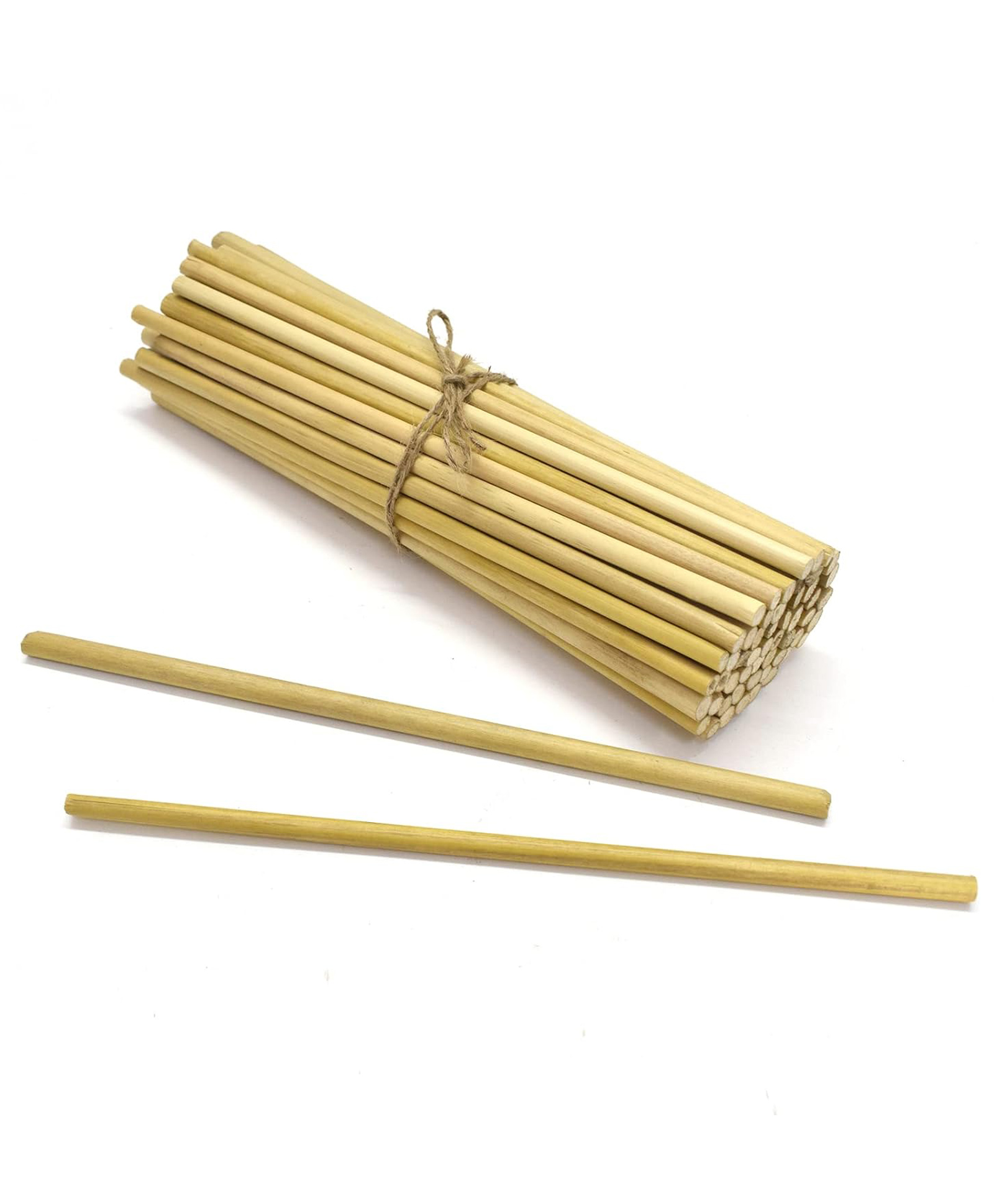 Asian Hobby Crafts Bamboo Sticks, Wooden Bamboo Sticks for Multi Purpose, Skewers, Wooden Round Craft Stick, Pack of 100 (9 Inches)-picture-17
