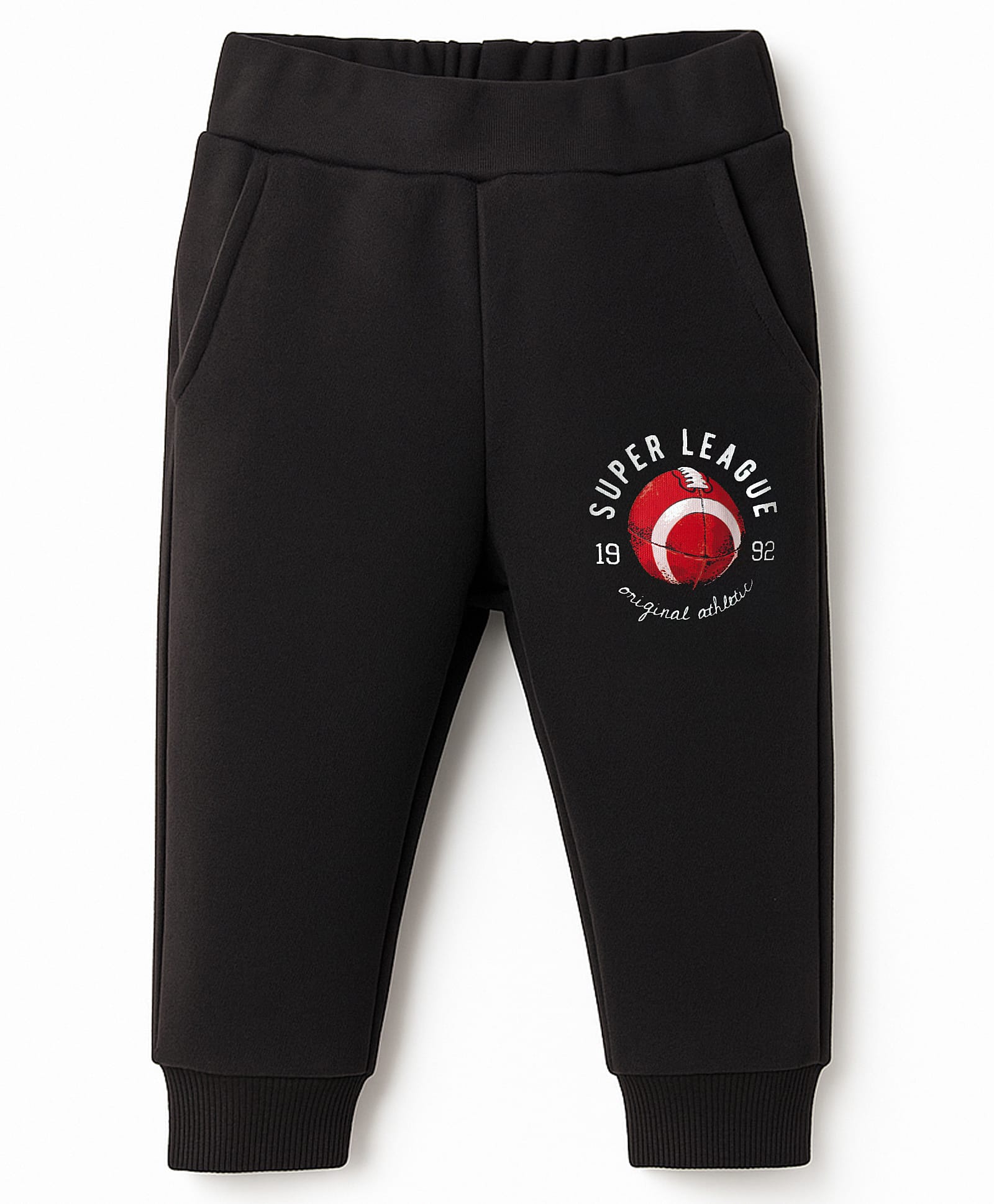 Zero Male Interlock Knit Full Length Lounge Pant with Super League Text Print - Black-picture-28
