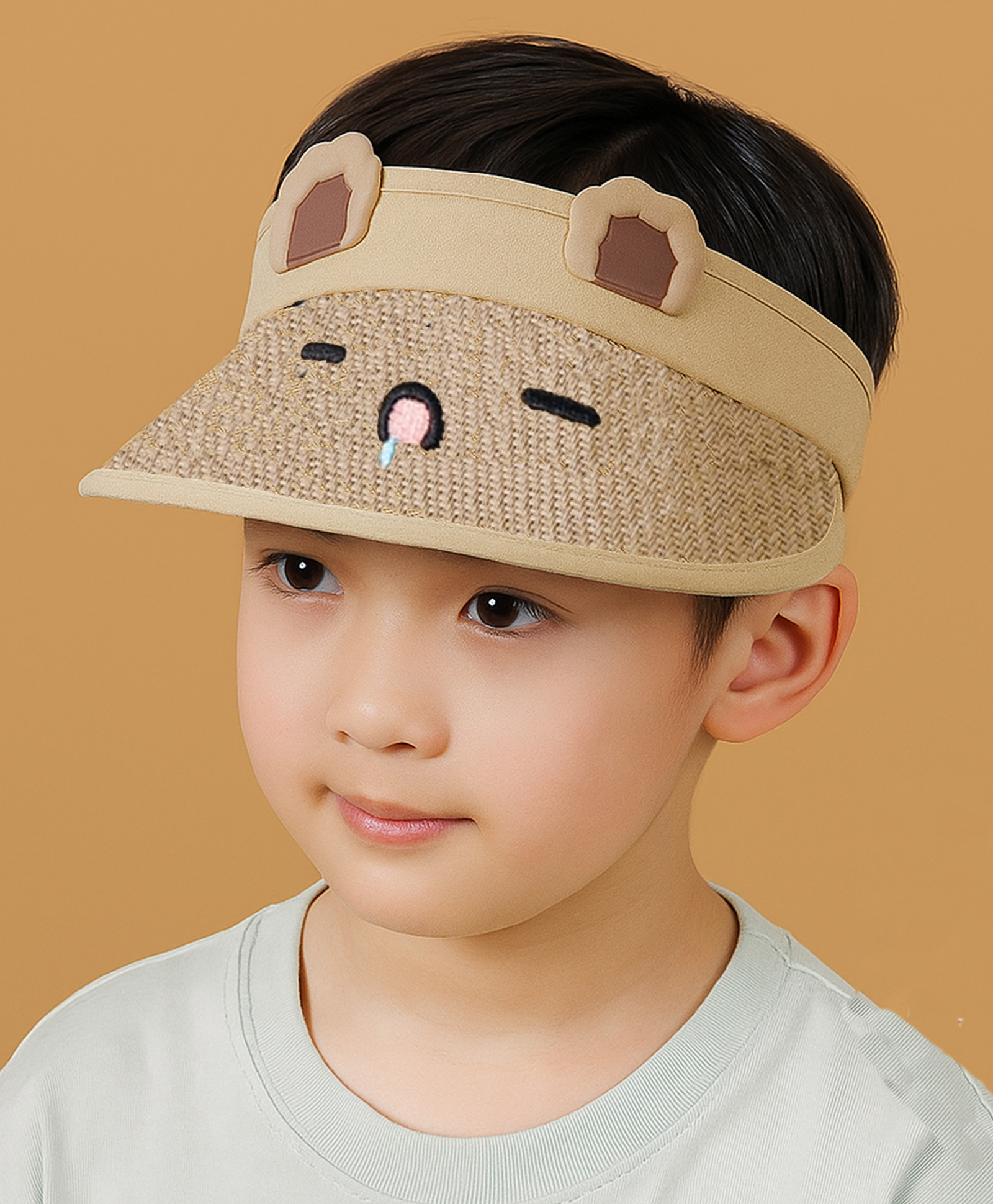 Bembika Animal Ear Applique Detailed Sun Visor - Khaki - Circumfrence - 57 Cms-picture-28