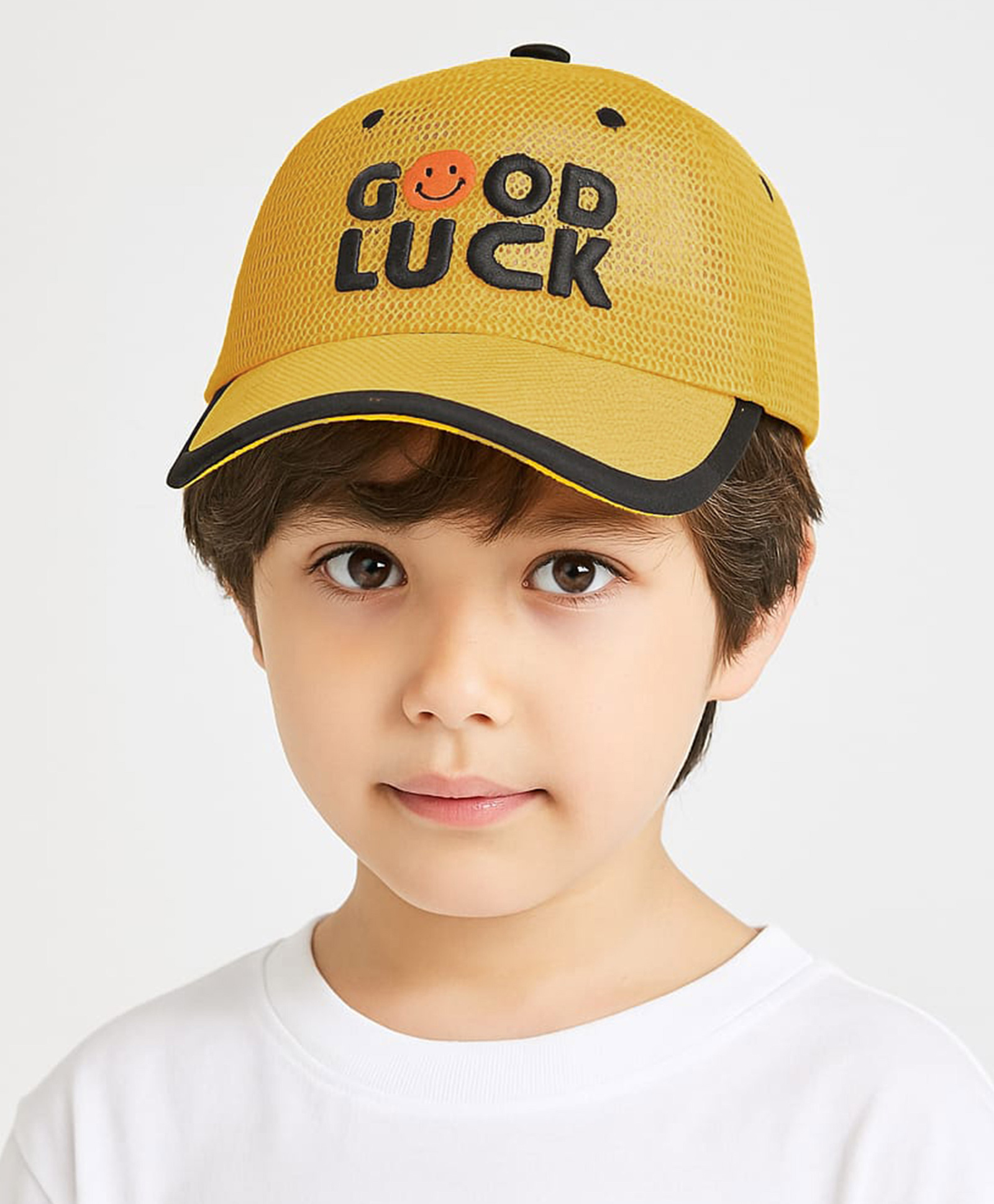 Bembika Good Luck Text Detailed Baseball Cap - Yellow - Circumference 52 Cm-picture-22