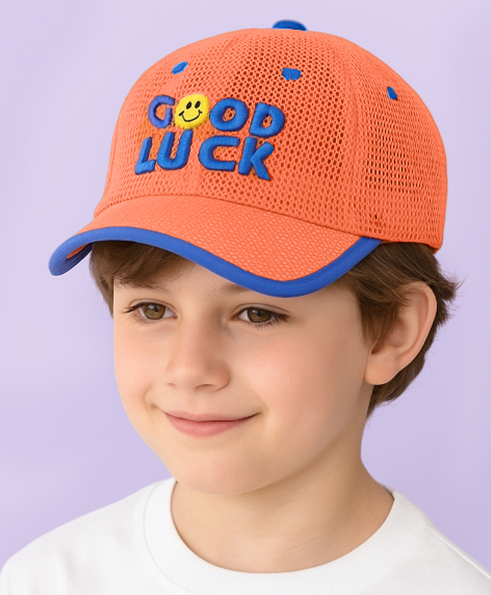 Bembika Good Luck Text Detailed Baseball Cap - Orange - Circumference 52 Cm-picture-10