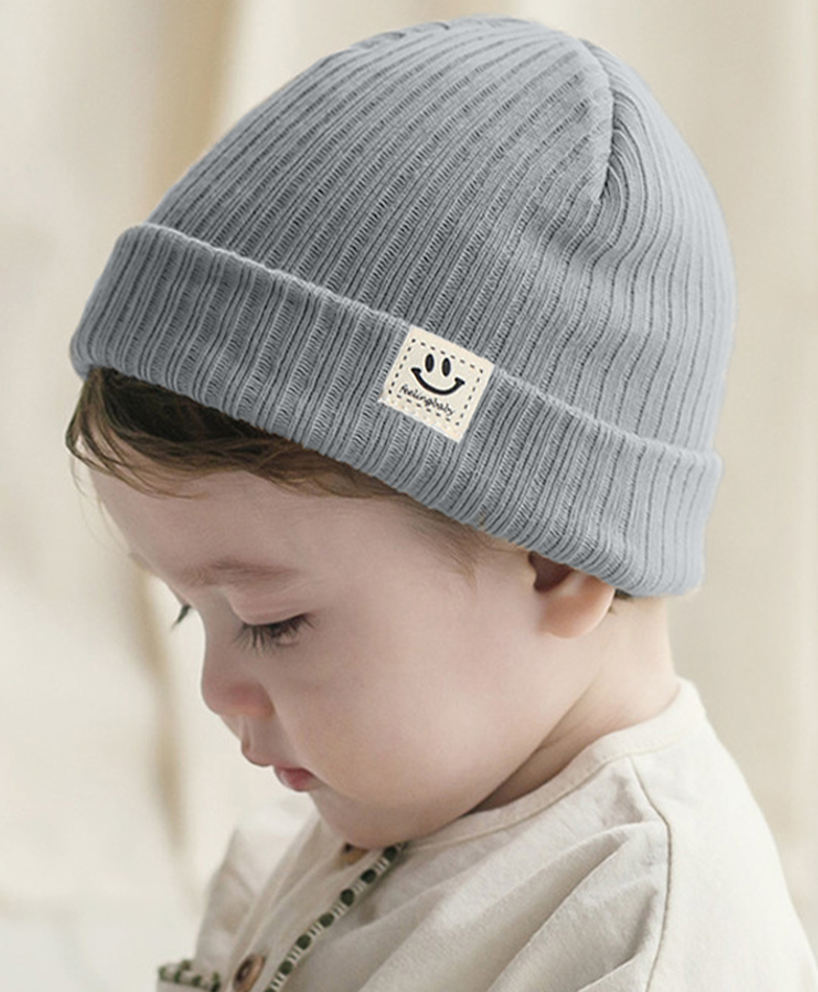 Bembika Smiley Designed Winter Cap - Grey - Diameter - 16 Cm-image-48