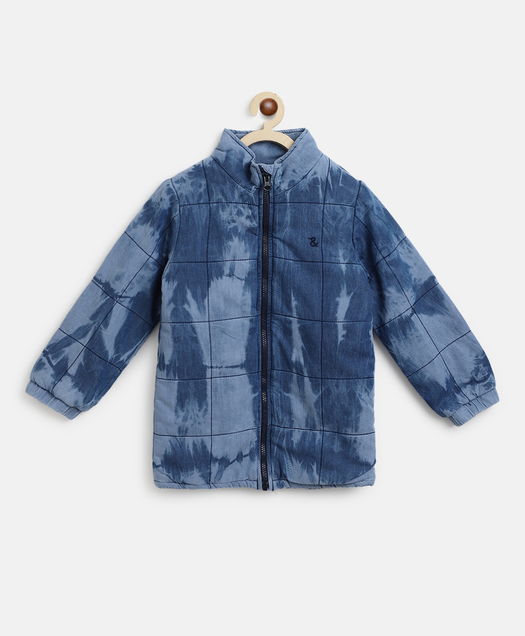Tales & Stories Cotton Woven Full Sleeves Tie Dye Quilted Jacket - Blue-picture-17