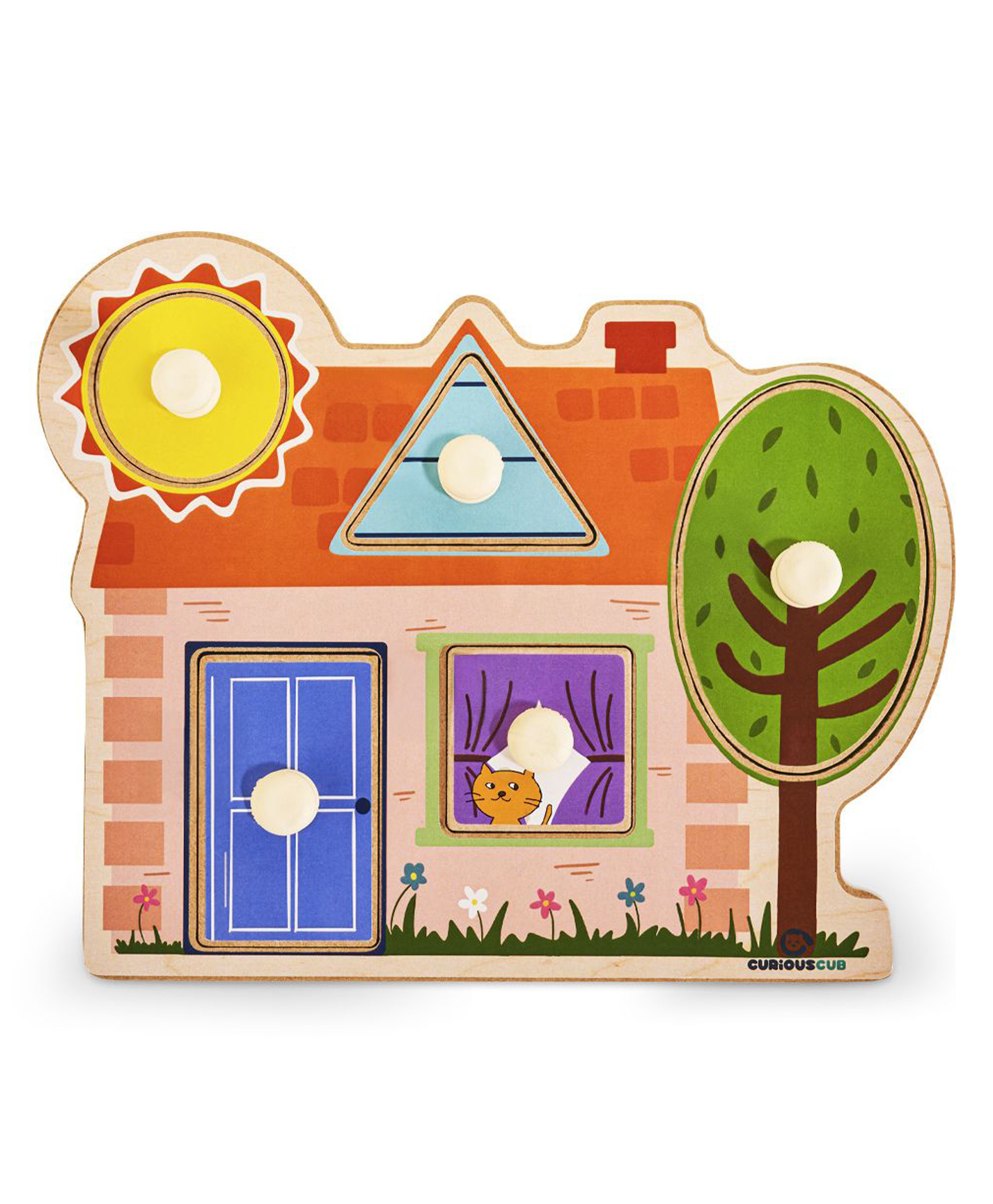 Curious Cub Wooden Pegged Shape Sorter Puzzle-image-41