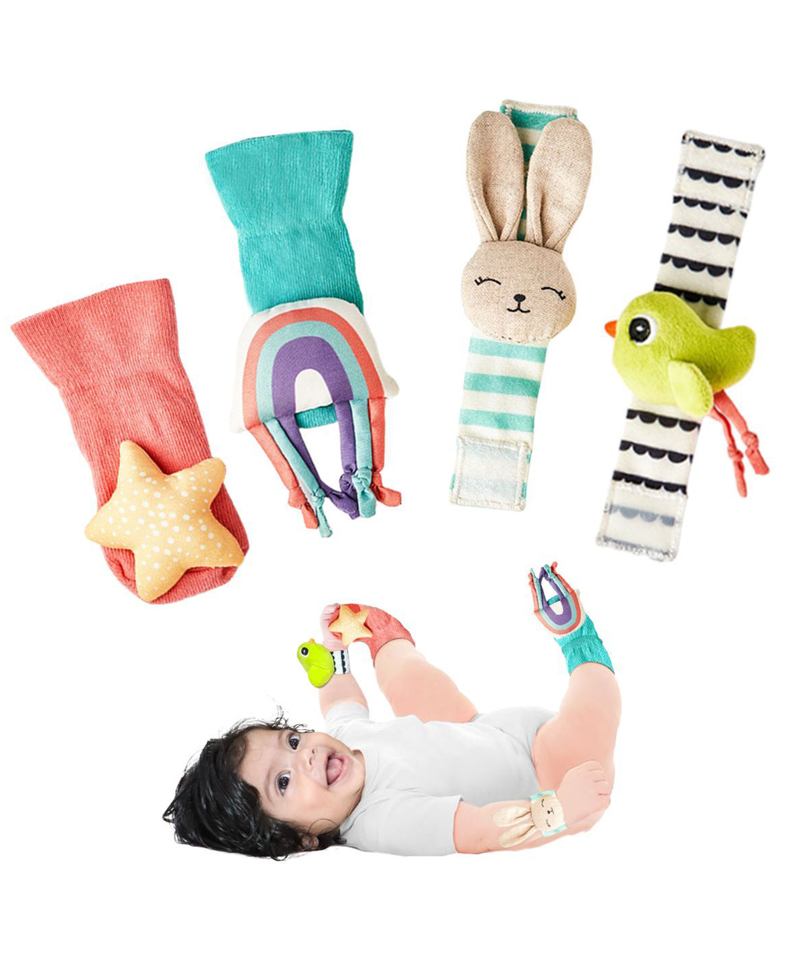 Curious Cub Wrist Rattle & Foot Finder Socks Toy Set - Multicolor-picture-35