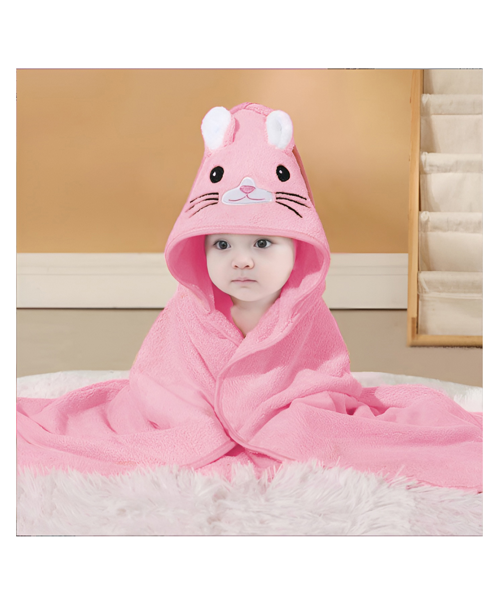 SYGA Baby Blanket Ultra Soft Open Eye Cat Hooded Design, Cozy Coral Fleece Blanket for Newborn Infant Toddler, Crib & Stroller Use - Pink-picture-23