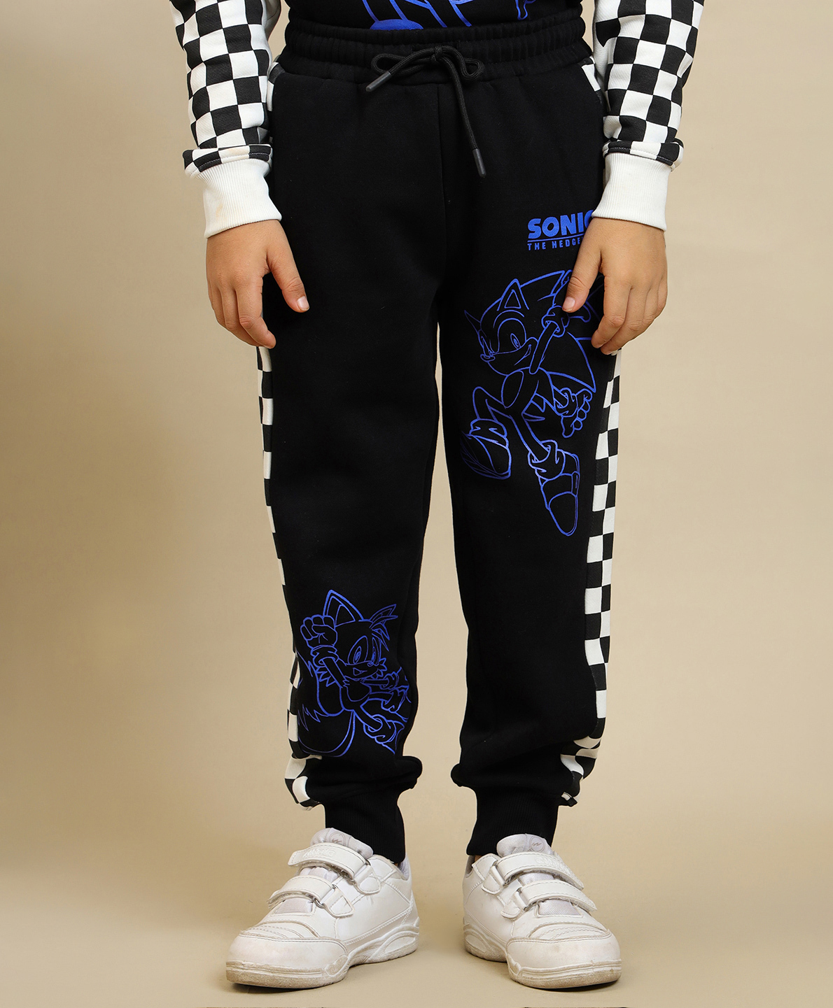 Kidsville Knit Sonic Featuring Character Printed Joggers - Black-picture-10