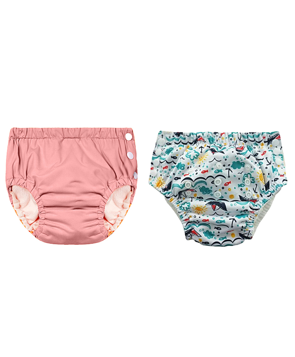 Chinmay Kids Reusable Swim Diaper Pants Pack of 2 Soft Adjustable and Leak-Proof Unisex Swimming Pool Wear for Infant Boys and Girls