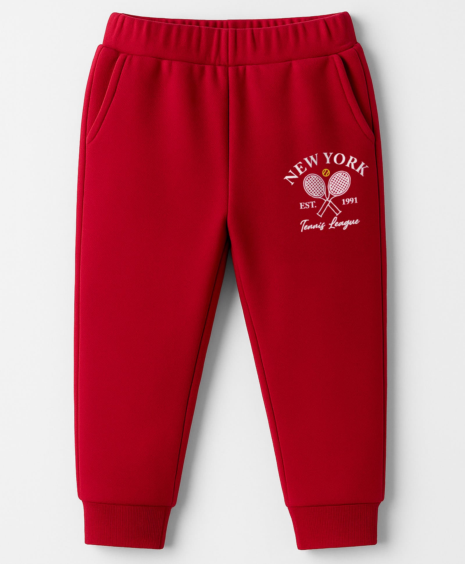 Zero Sinker Knit Full Length Lounge Pant With Text Print - Red-picture-31