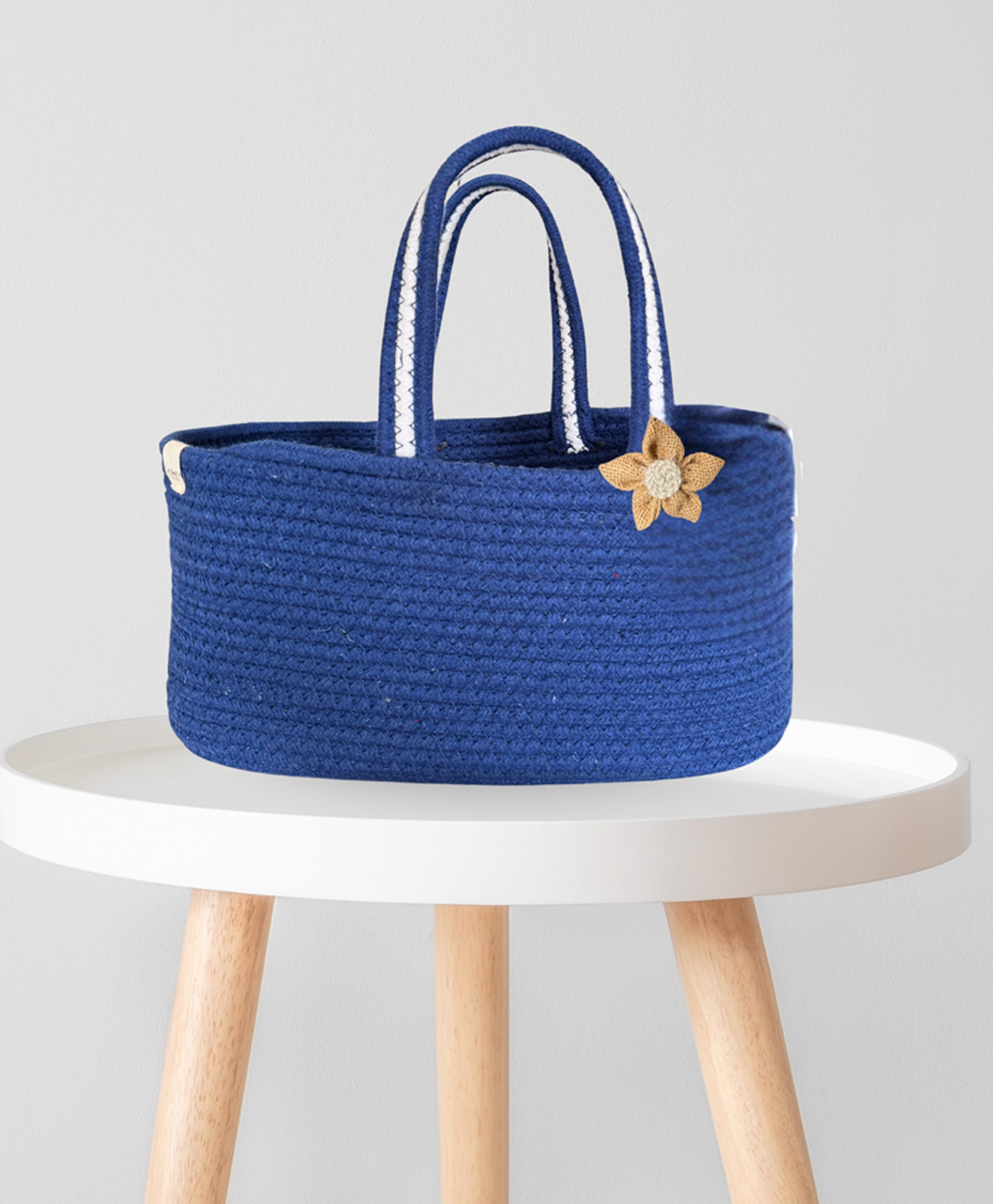 JASMEY HOMES Indigo Basket | Room Hamper Basket for Gifting with Jute Bow-picture-16
