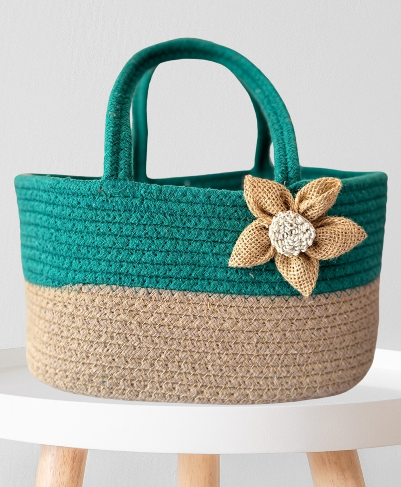 JASMEY HOMES Botanical Bliss Basket | Room Hamper Basket for Gifting with Jute bow-image-4