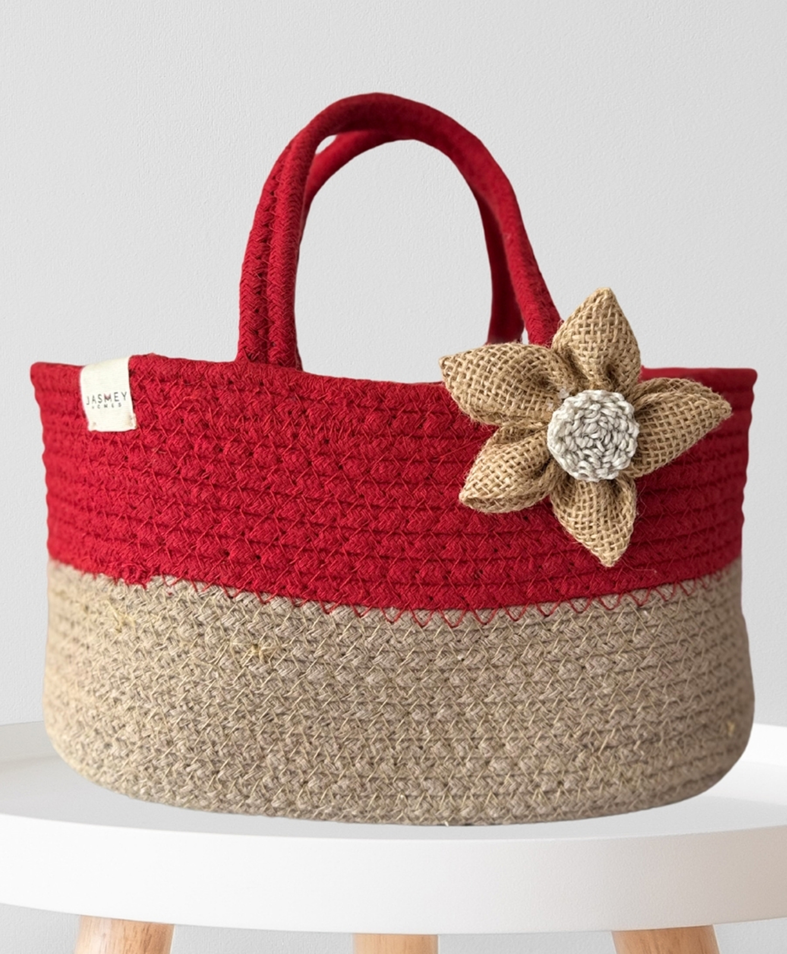 JASMEY HOMES Shubh Crimson Basket | Room Hamper Basket for Gifting with Jute Bow-picture-20