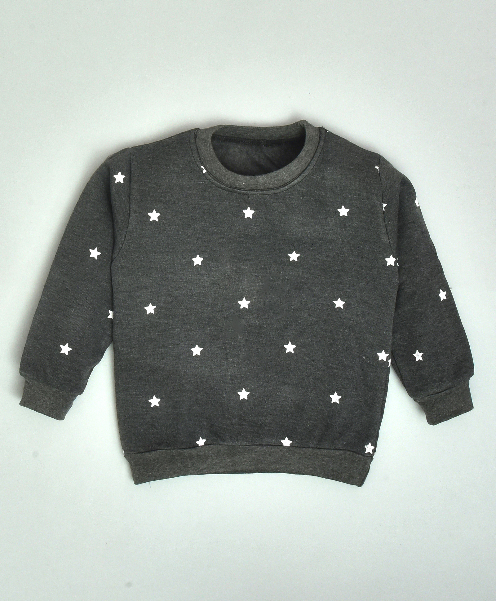 hrit Kiwi Cotton Knit Full Sleeves Star Printed Light Winter Sweatshirt - Grey-picture-19
