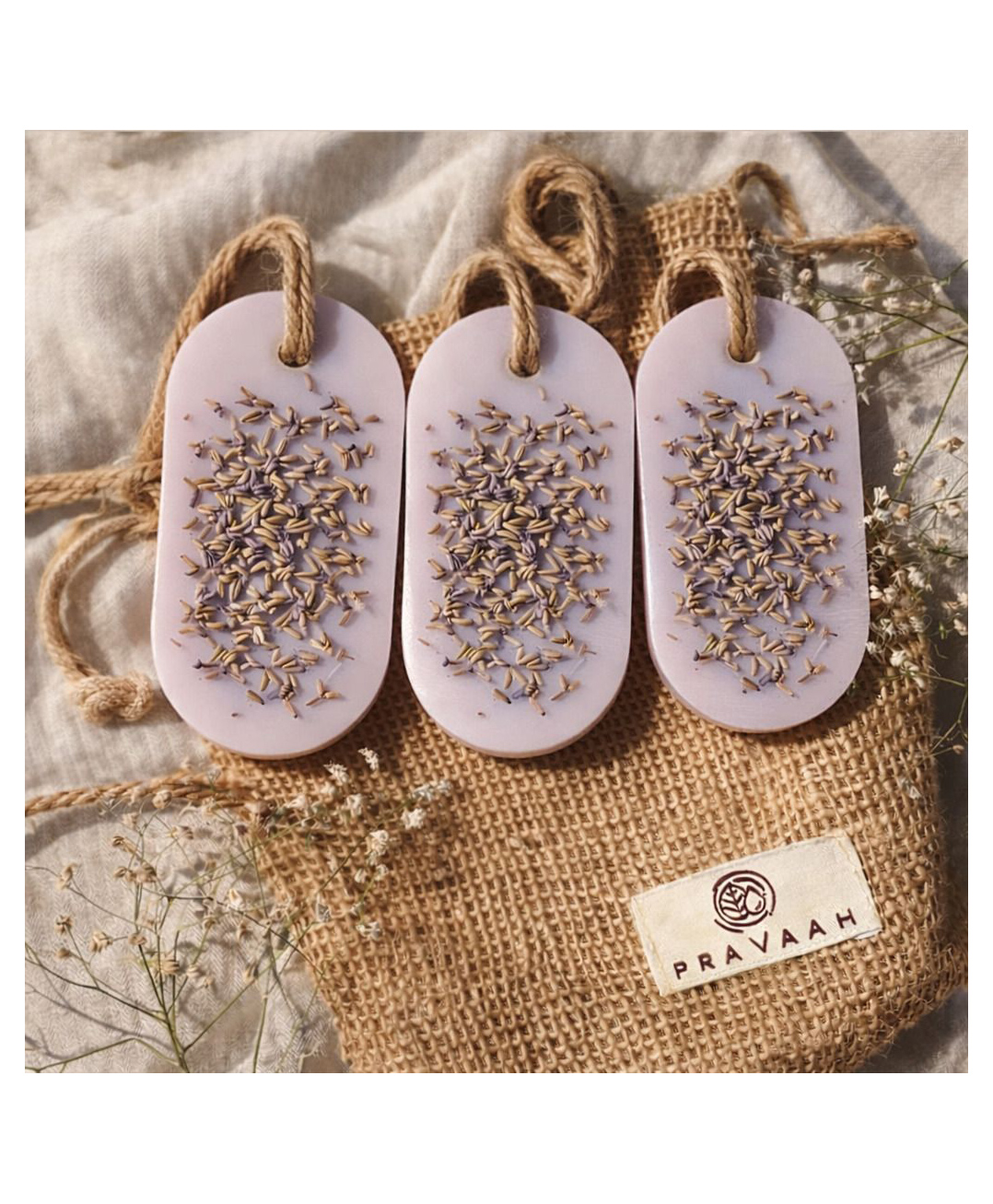 Pravaah India Organic Air Fresheners | Lavender | Set of 3 (Large)-picture-21